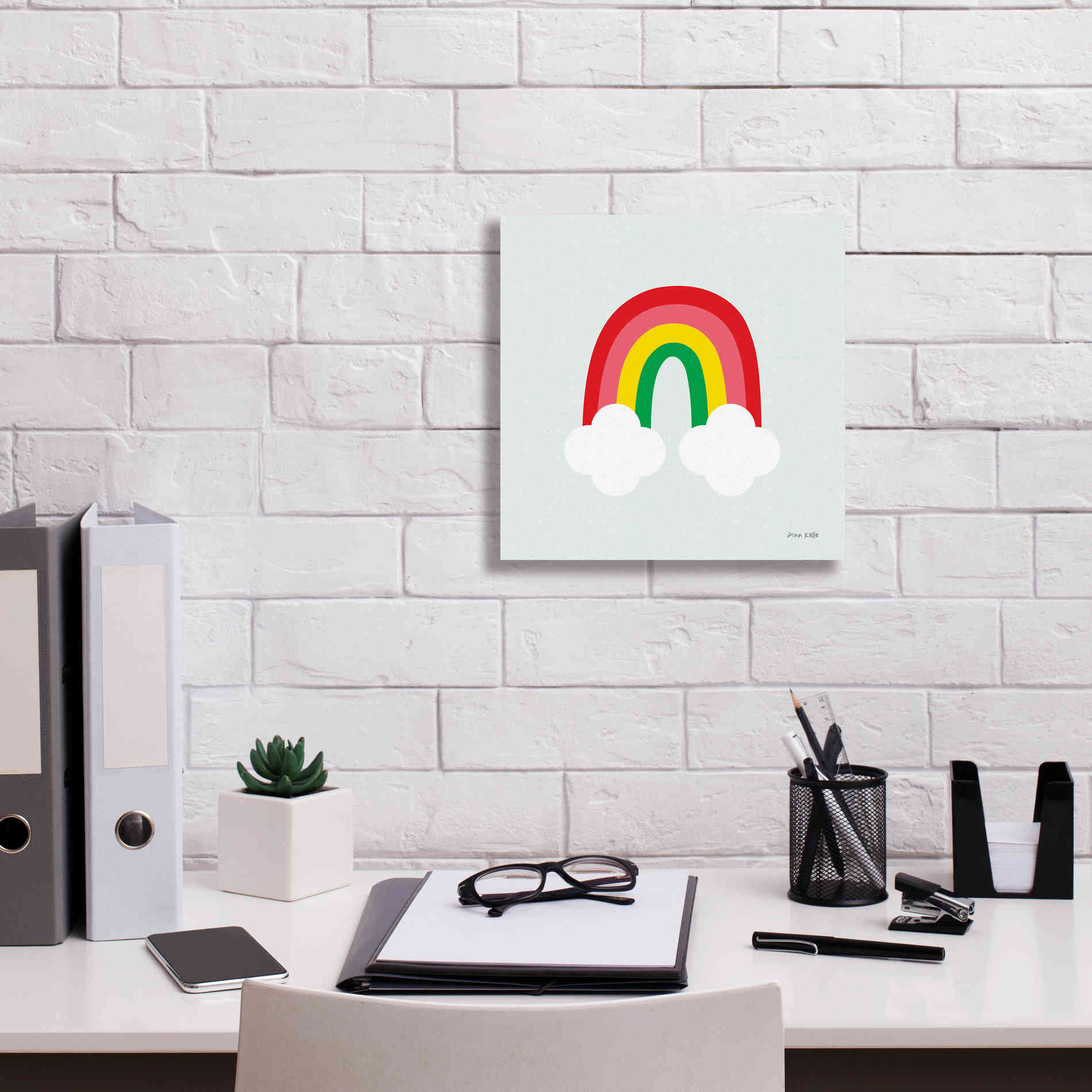 'Bright Rainbow I' by Ann Kelle Designs, Canvas Wall Art,12 x 12