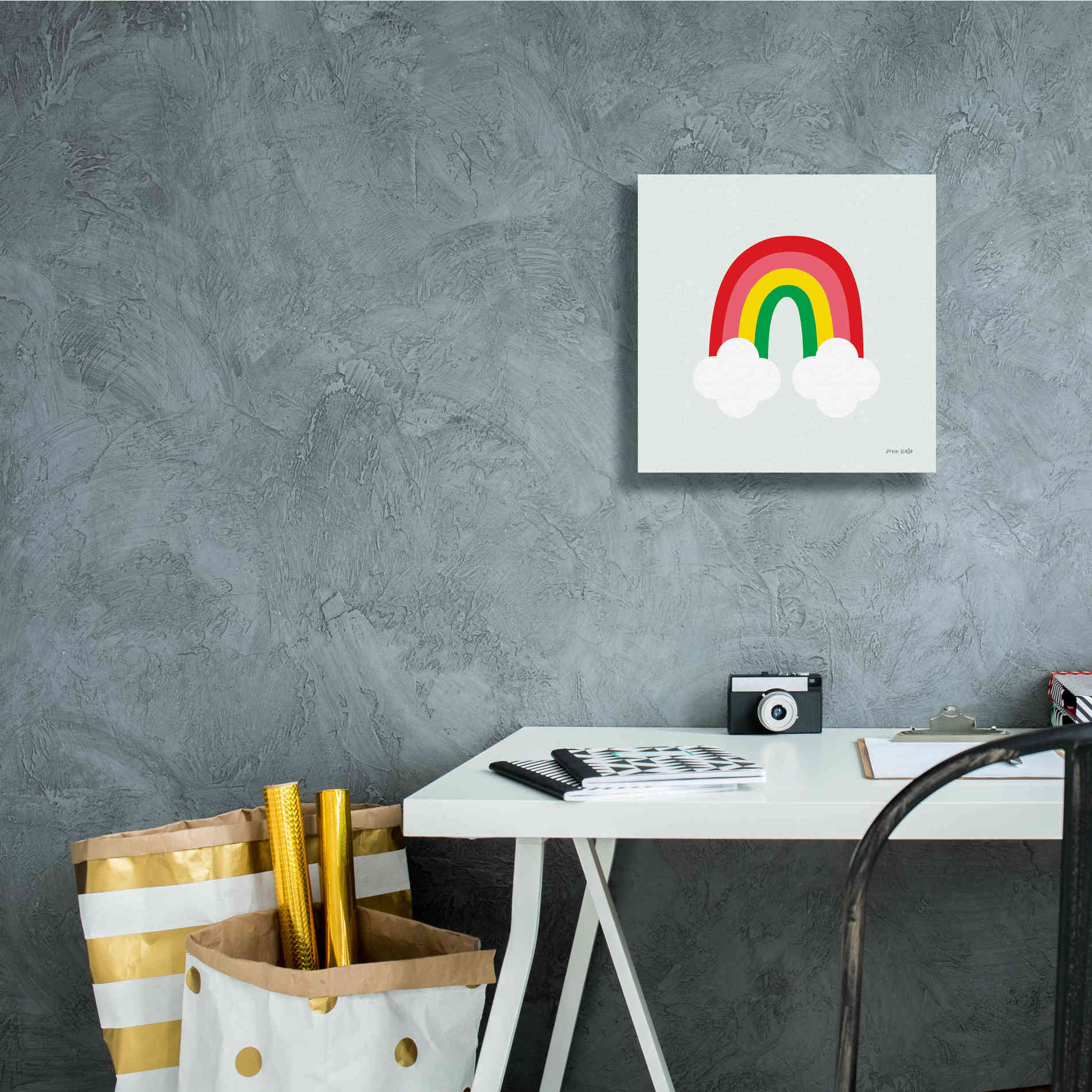 'Bright Rainbow I' by Ann Kelle Designs, Canvas Wall Art,12 x 12