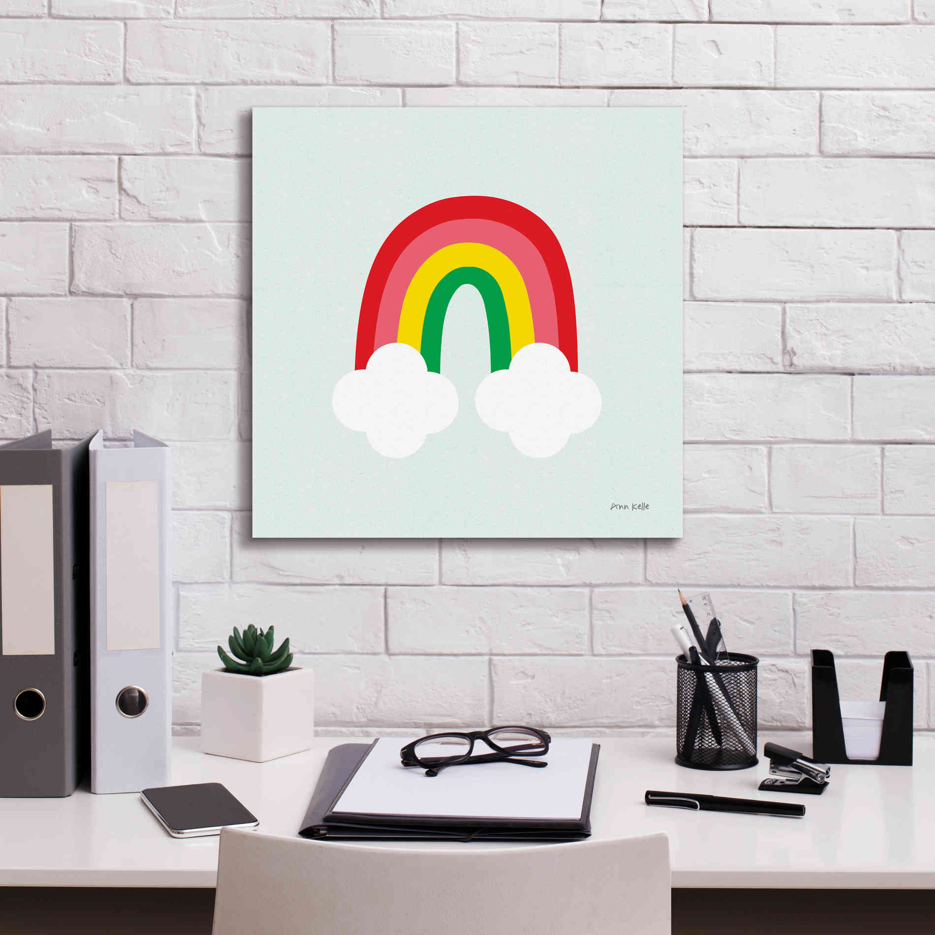 'Bright Rainbow I' by Ann Kelle Designs, Canvas Wall Art,18 x 18