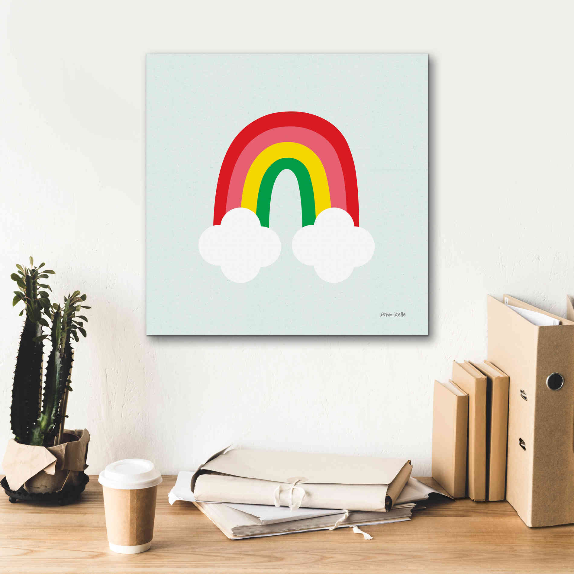 'Bright Rainbow I' by Ann Kelle Designs, Canvas Wall Art,18 x 18