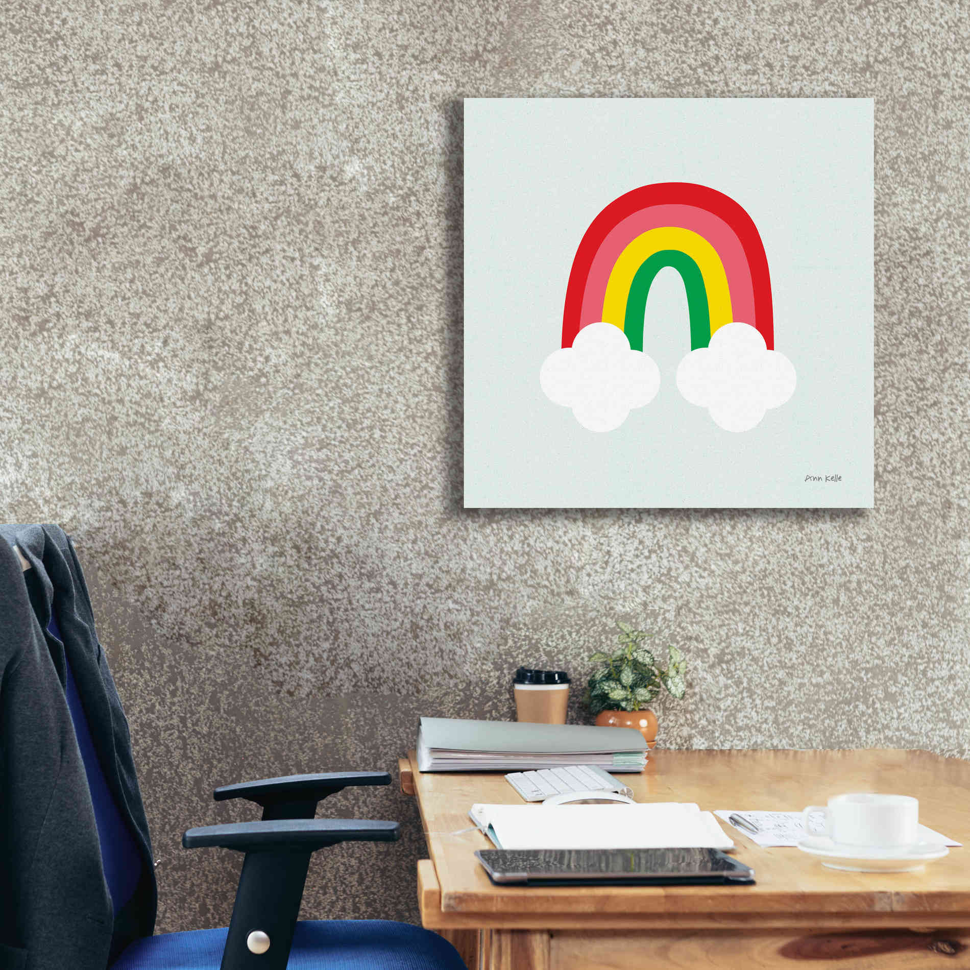 'Bright Rainbow I' by Ann Kelle Designs, Canvas Wall Art,26 x 26