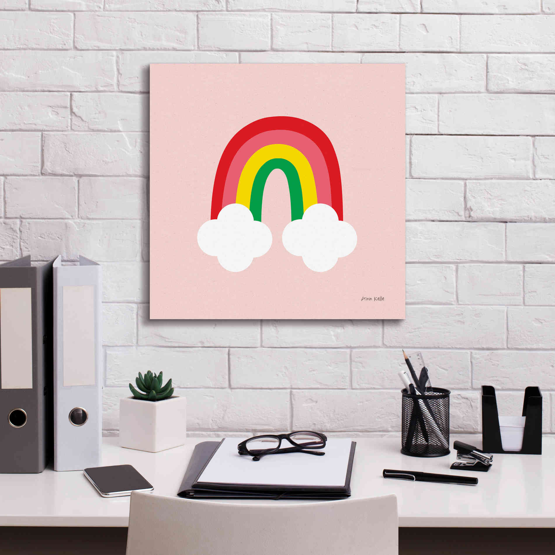 'Bright Rainbow II' by Ann Kelle Designs, Canvas Wall Art,18 x 18