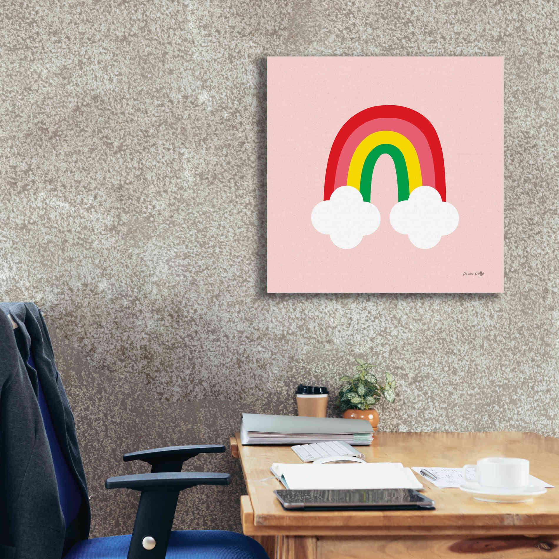 'Bright Rainbow II' by Ann Kelle Designs, Canvas Wall Art,26 x 26