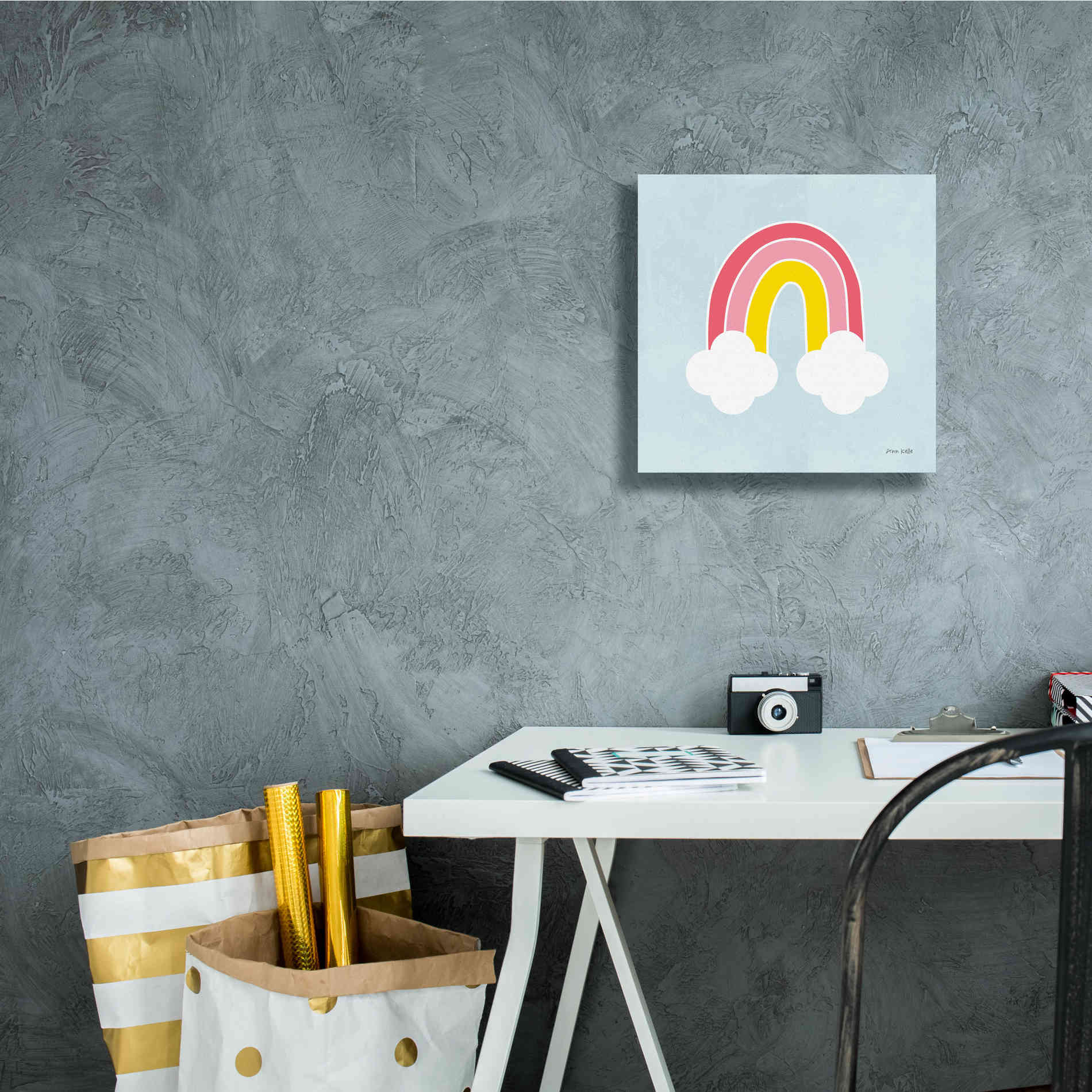 'Her Rainbow' by Ann Kelle Designs, Canvas Wall Art,12 x 12