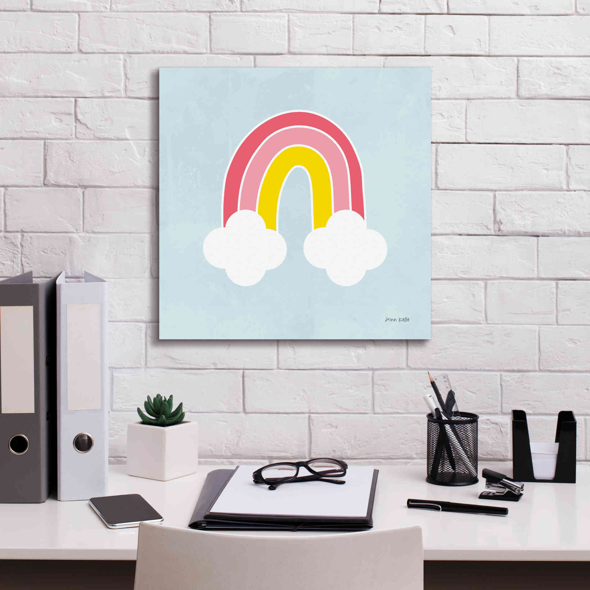 'Her Rainbow' by Ann Kelle Designs, Canvas Wall Art,18 x 18