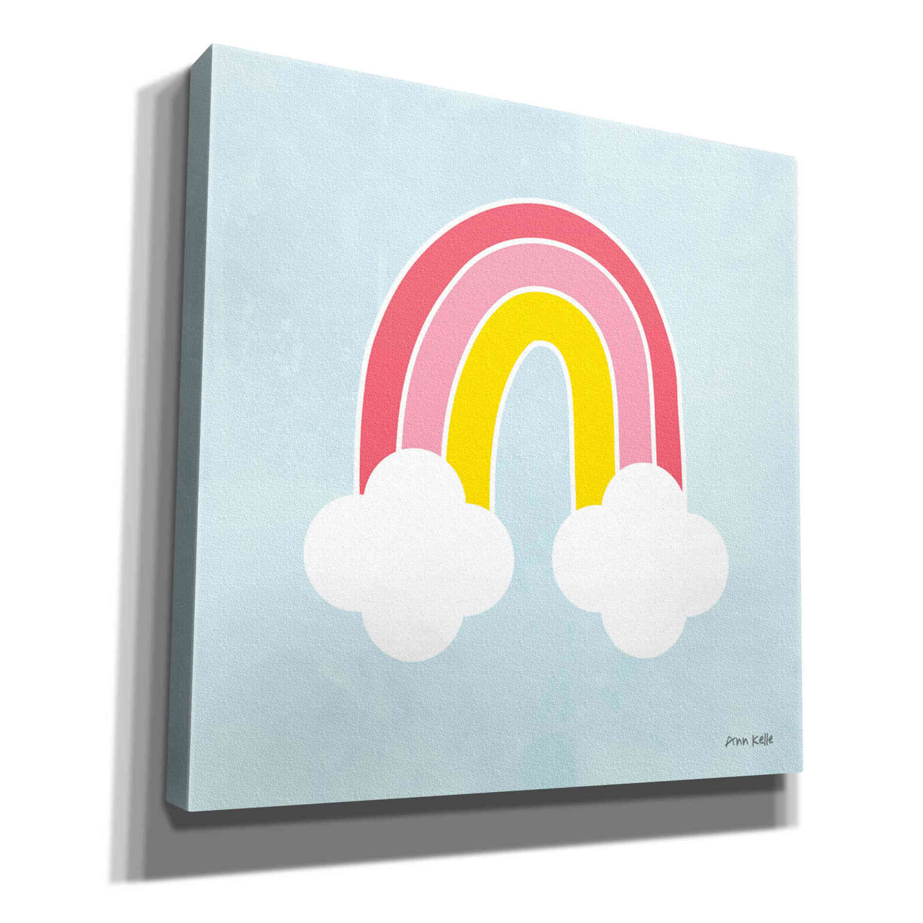 'Her Rainbow' by Ann Kelle Designs, Canvas Wall Art,12x12x1.1x0,18x18x1.1x0,26x26x1.74x0,37x37x1.74x0
