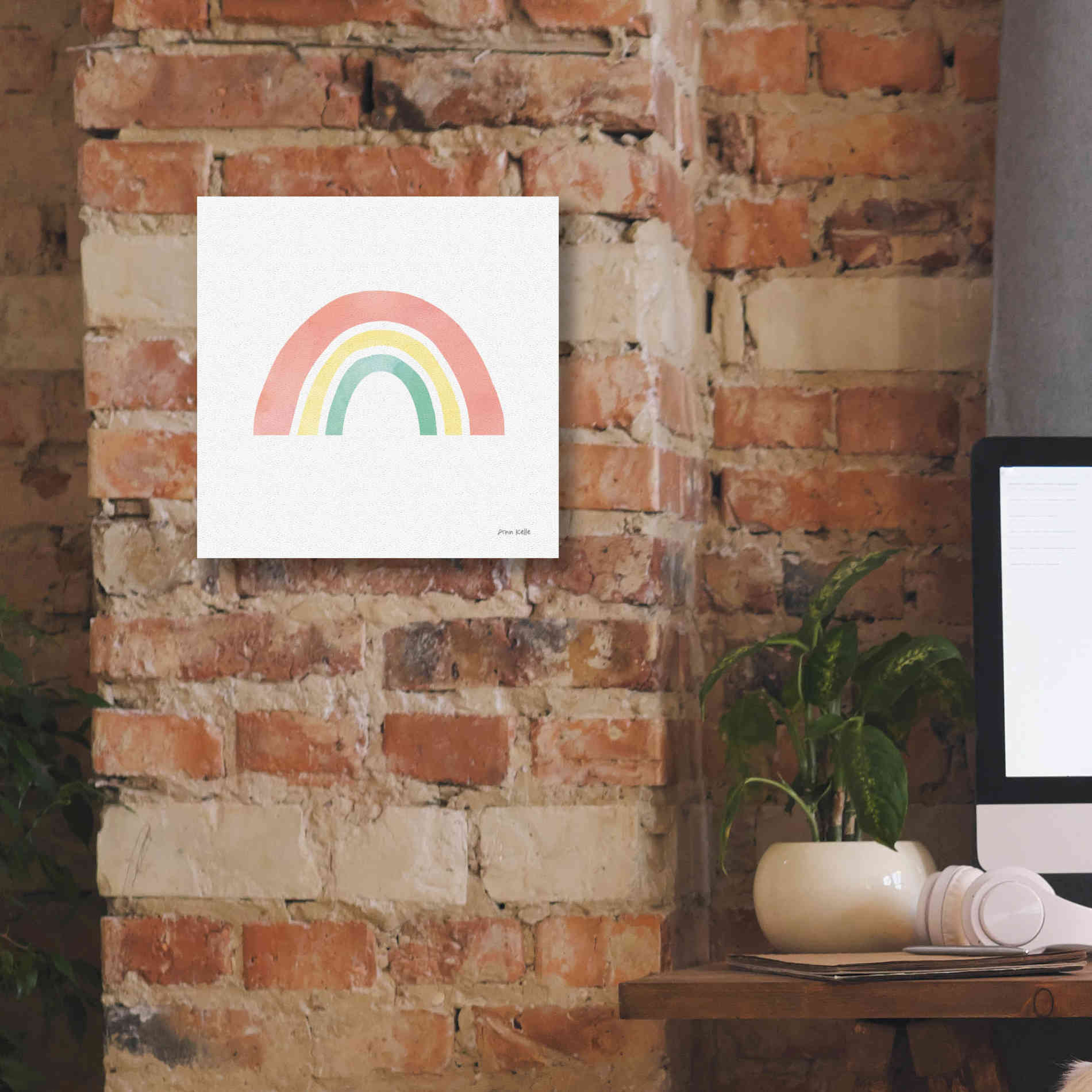 'Pastel Rainbow I' by Ann Kelle Designs, Canvas Wall Art,12 x 12