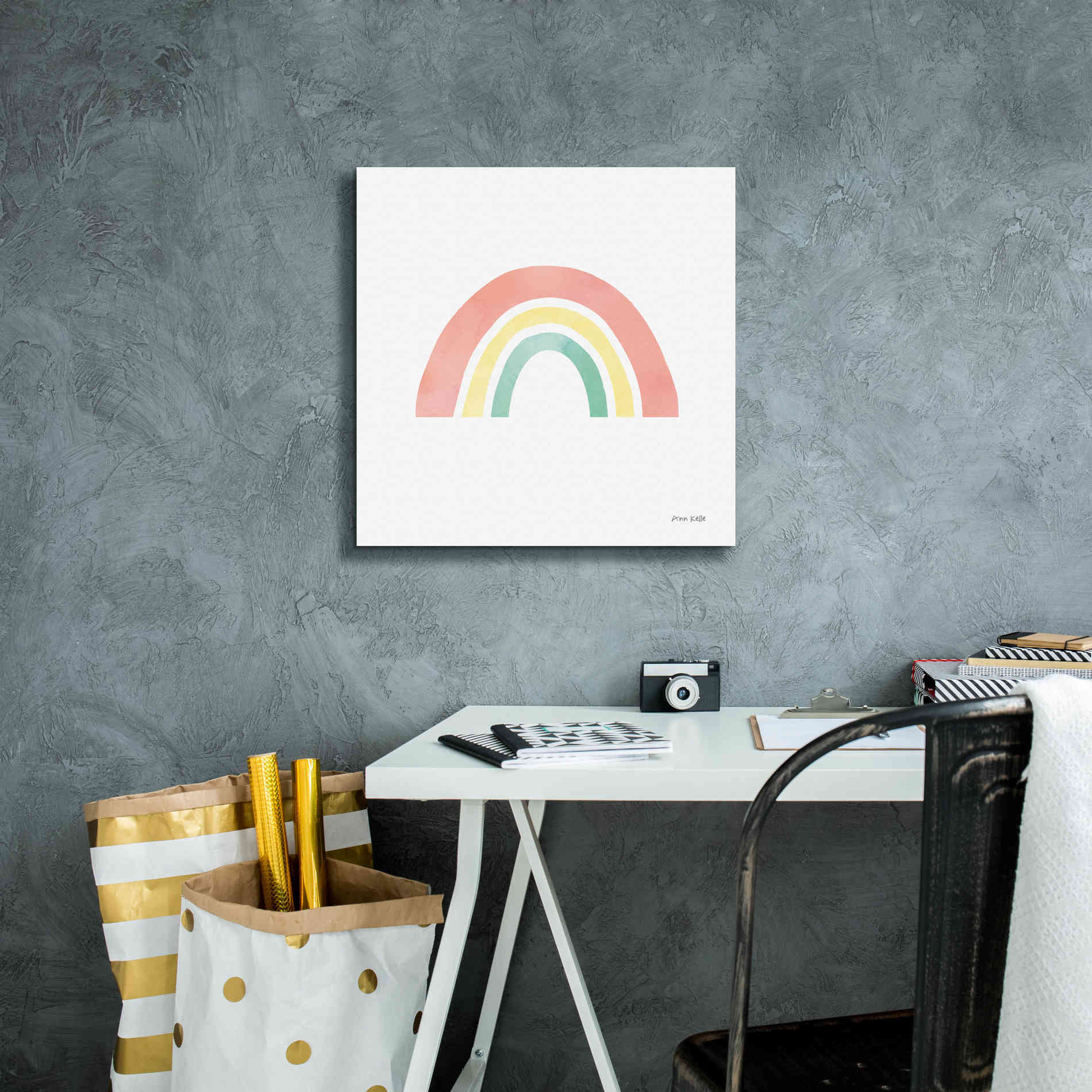'Pastel Rainbow I' by Ann Kelle Designs, Canvas Wall Art,18 x 18