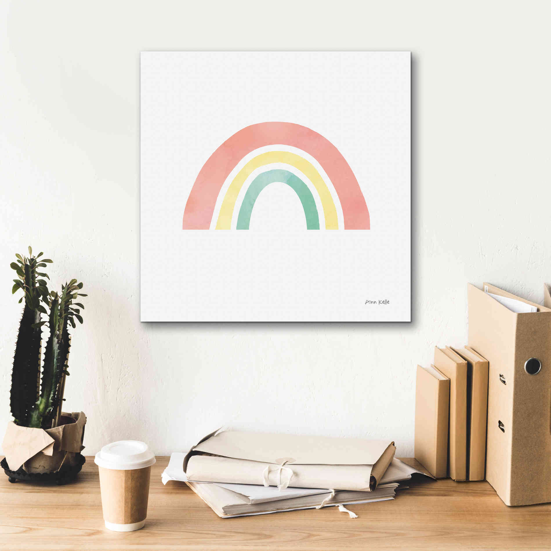 'Pastel Rainbow I' by Ann Kelle Designs, Canvas Wall Art,18 x 18