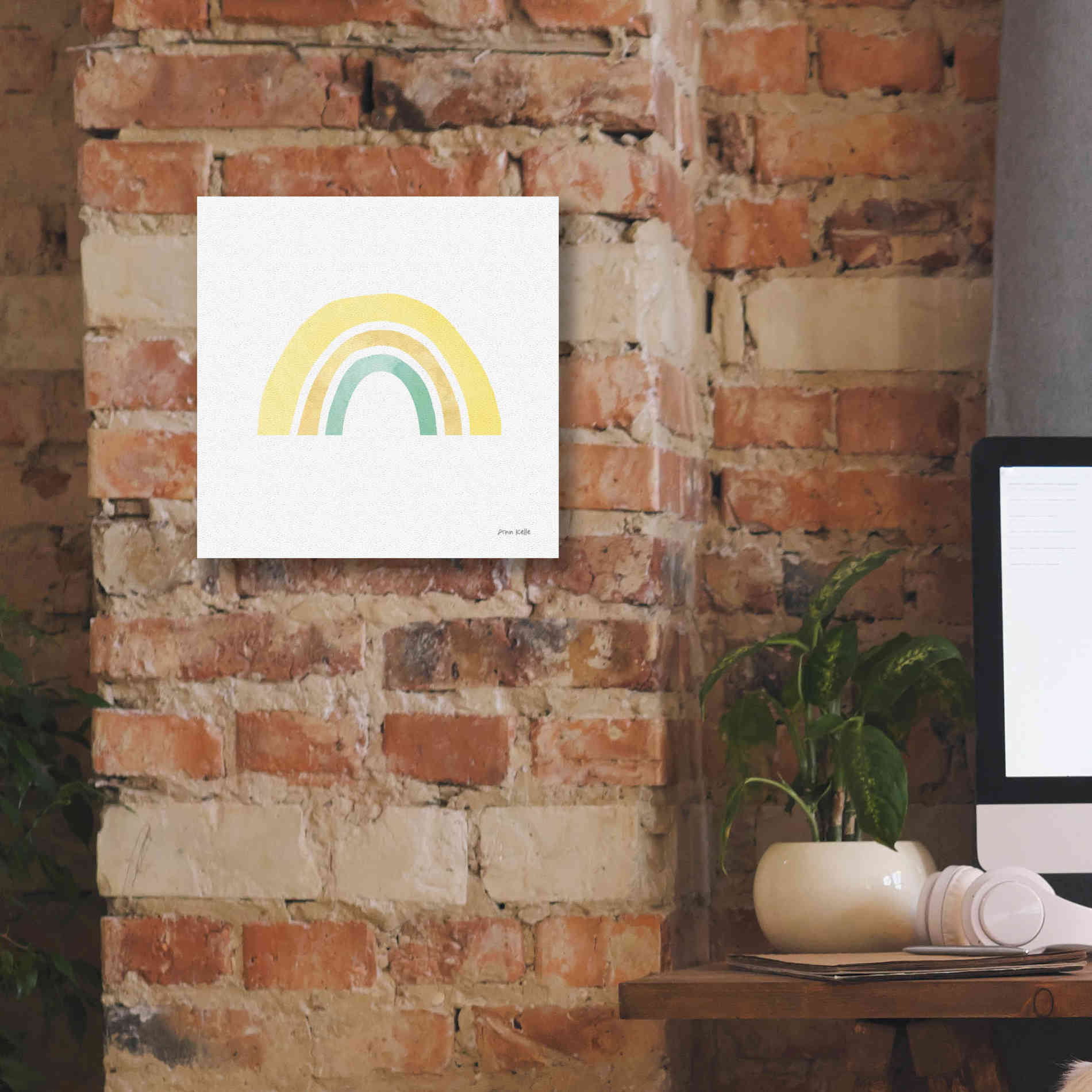 'Pastel Rainbow II' by Ann Kelle Designs, Canvas Wall Art,12 x 12