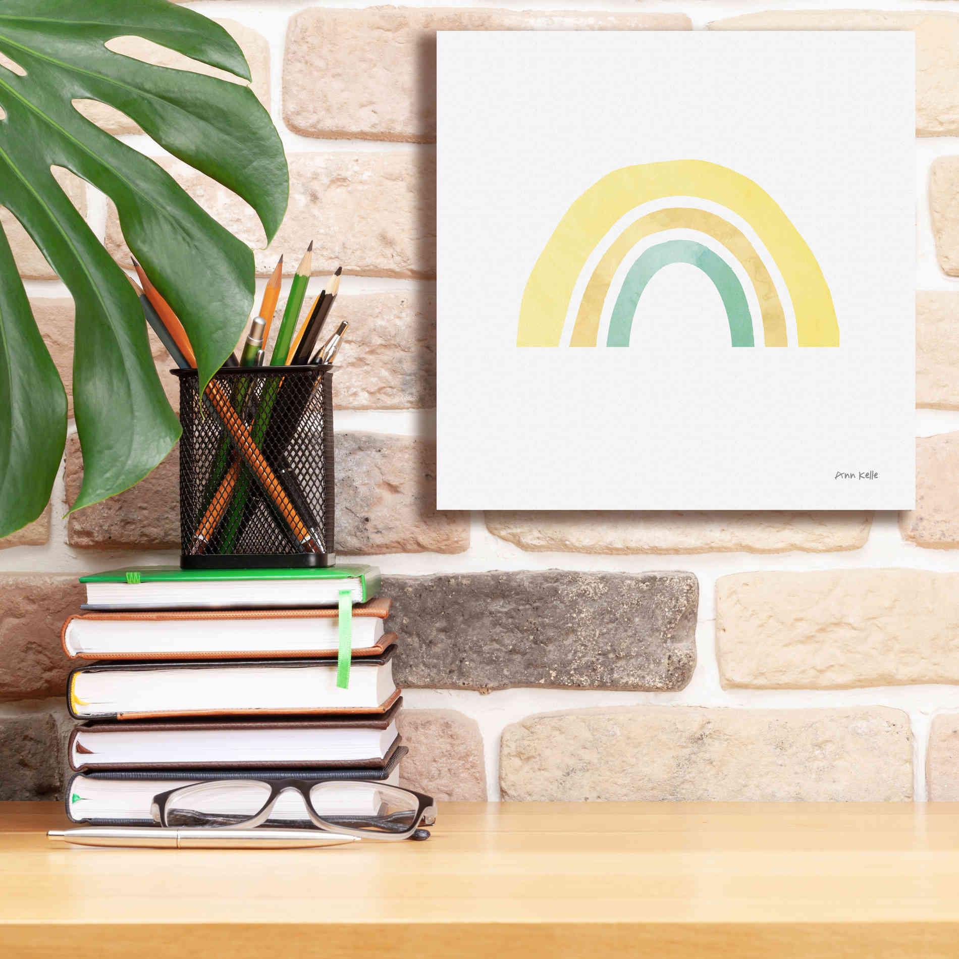 'Pastel Rainbow II' by Ann Kelle Designs, Canvas Wall Art,12 x 12