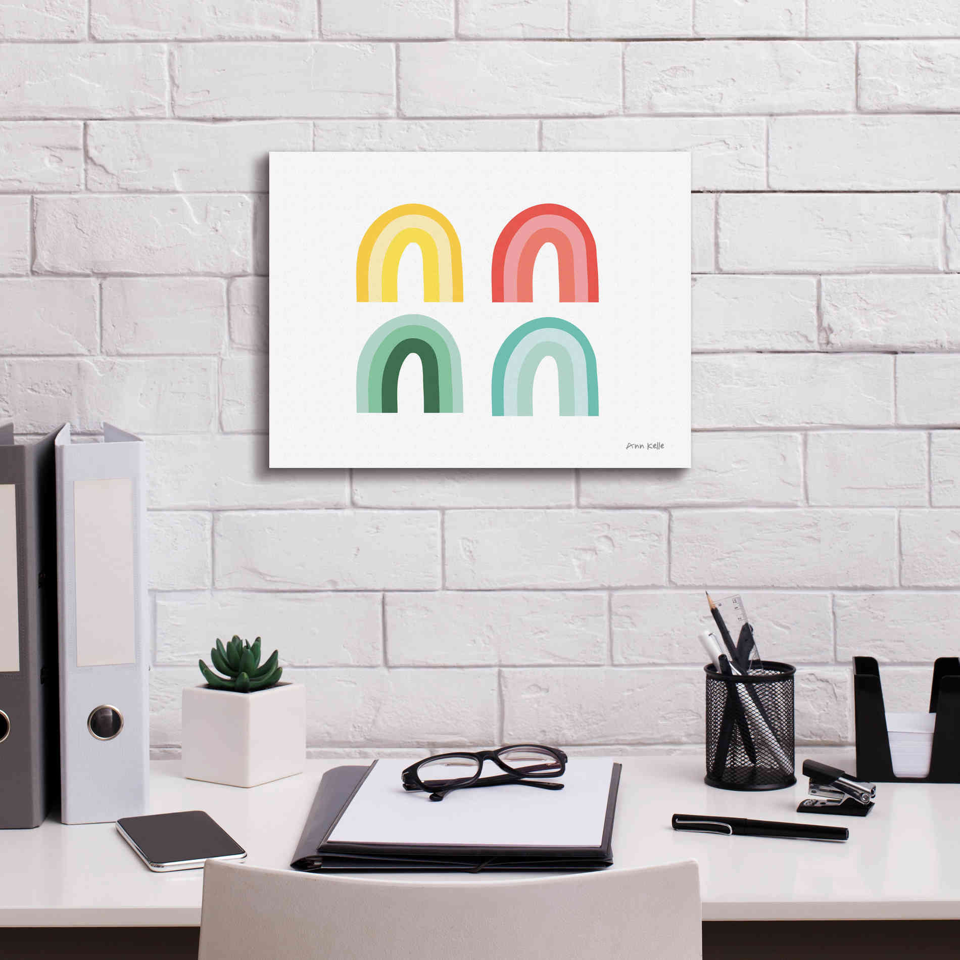 'Rainbow Colors I' by Ann Kelle Designs, Canvas Wall Art,16 x 12