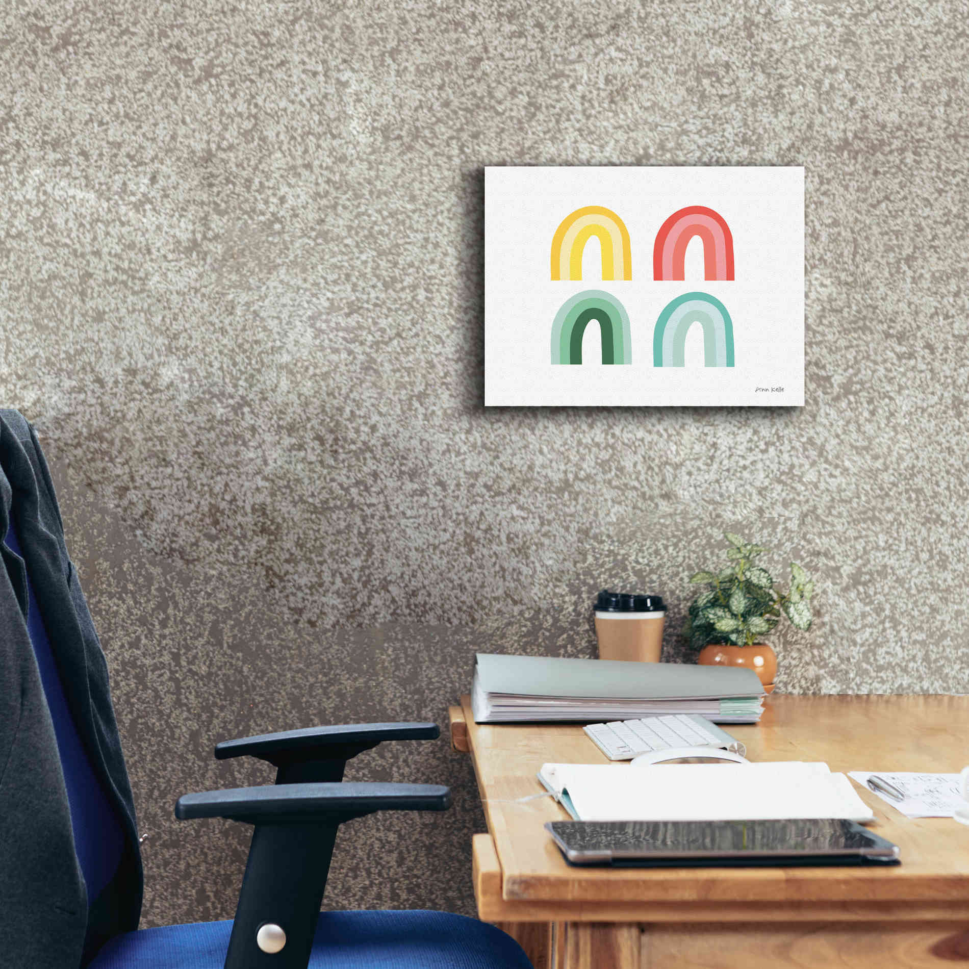 'Rainbow Colors I' by Ann Kelle Designs, Canvas Wall Art,16 x 12