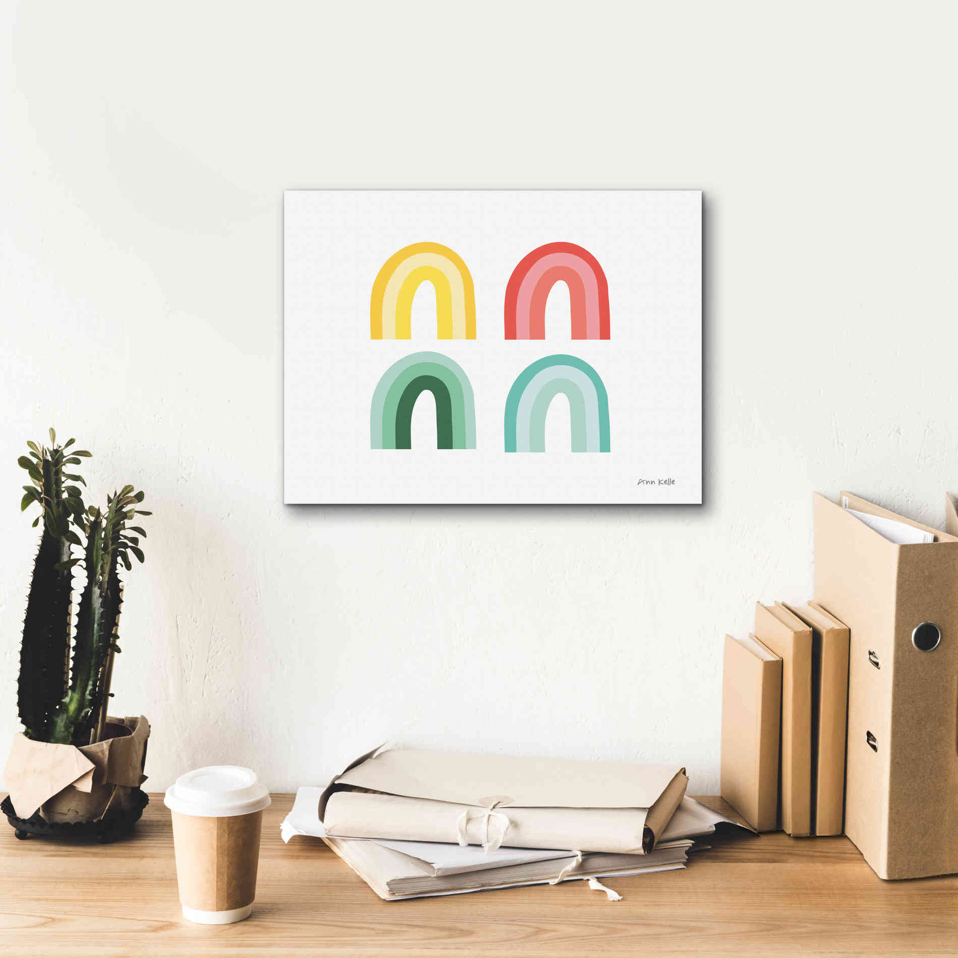 'Rainbow Colors I' by Ann Kelle Designs, Canvas Wall Art,16 x 12