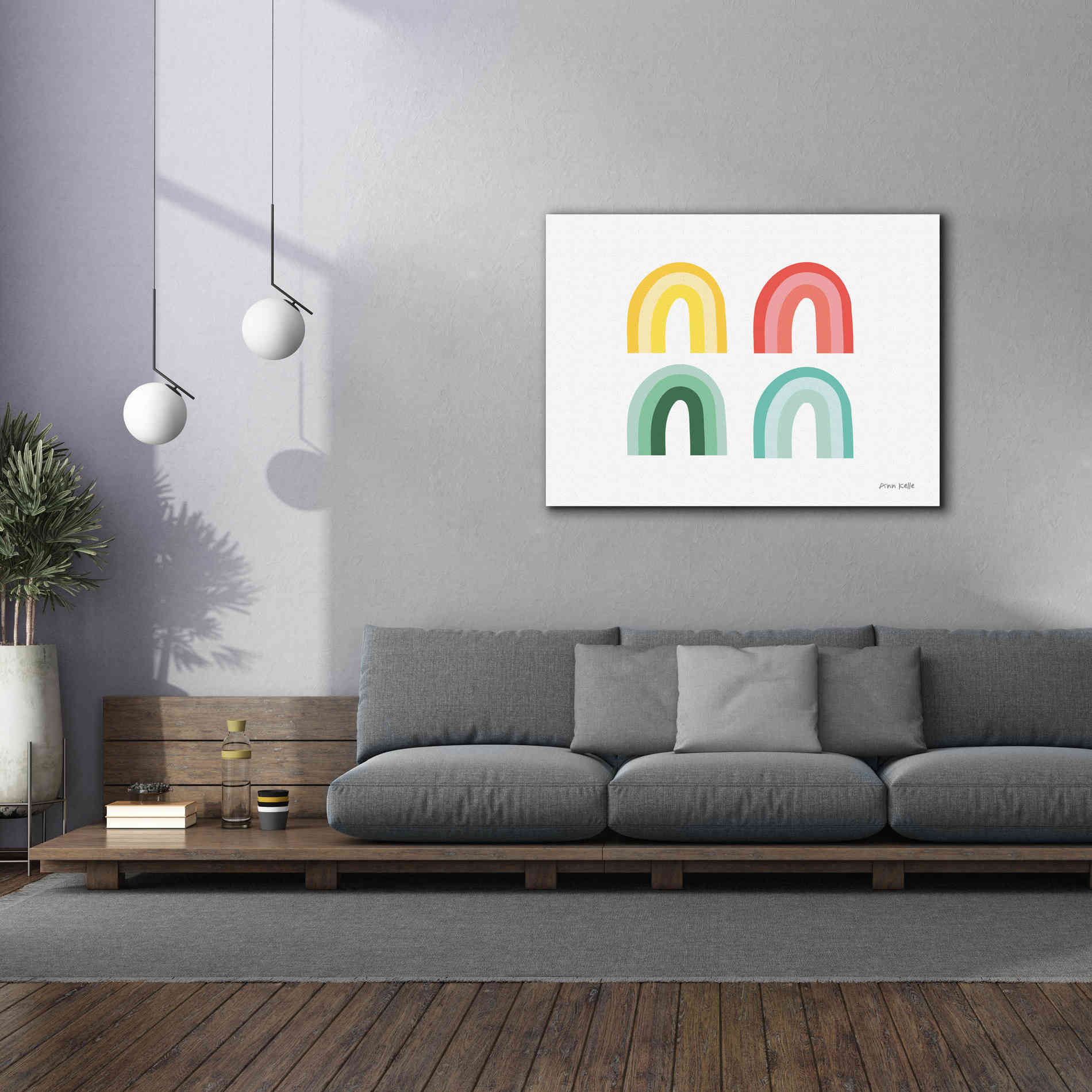 'Rainbow Colors I' by Ann Kelle Designs, Canvas Wall Art,54 x 40