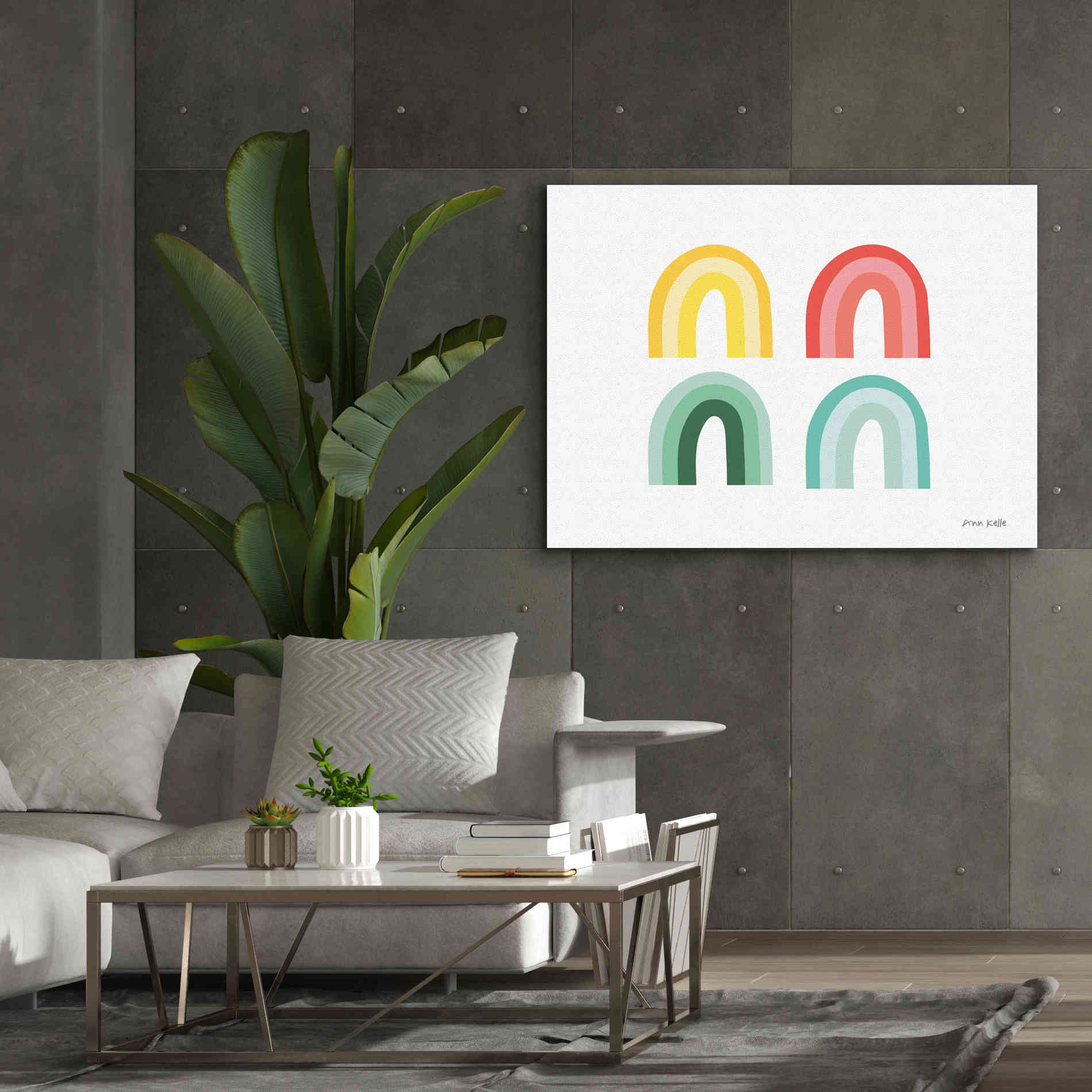 'Rainbow Colors I' by Ann Kelle Designs, Canvas Wall Art,54 x 40