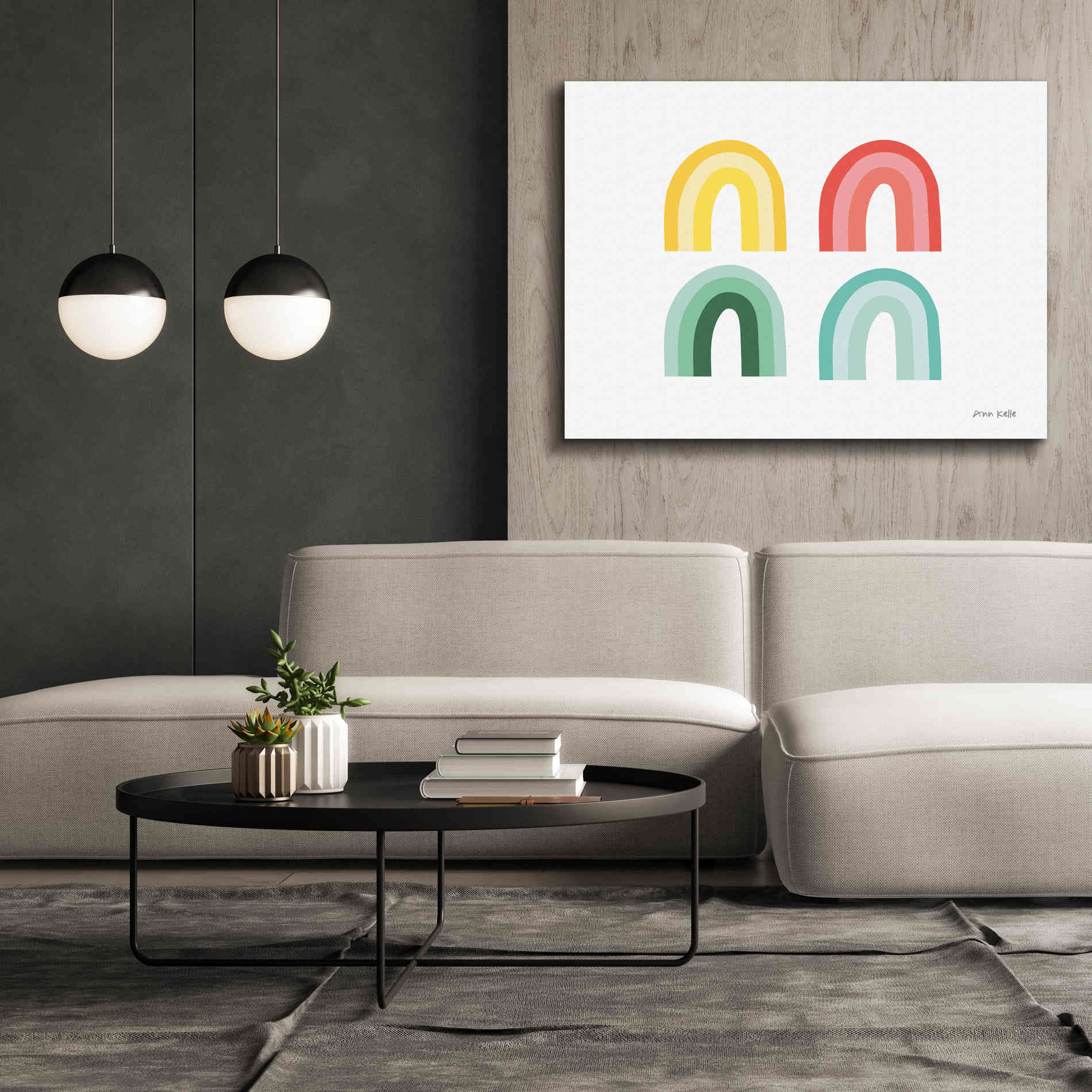 'Rainbow Colors I' by Ann Kelle Designs, Canvas Wall Art,54 x 40