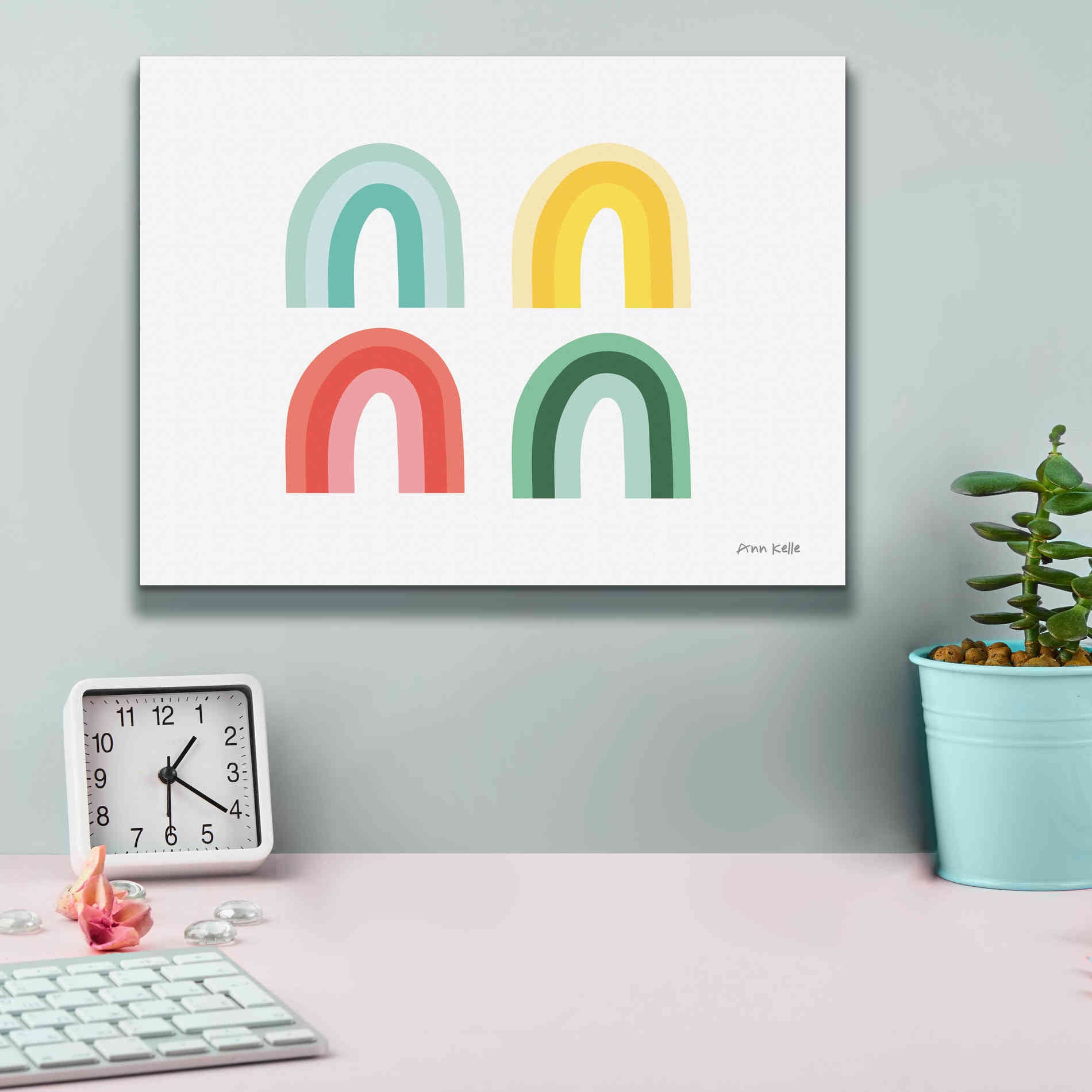 'Rainbow Colors II' by Ann Kelle Designs, Canvas Wall Art,16 x 12