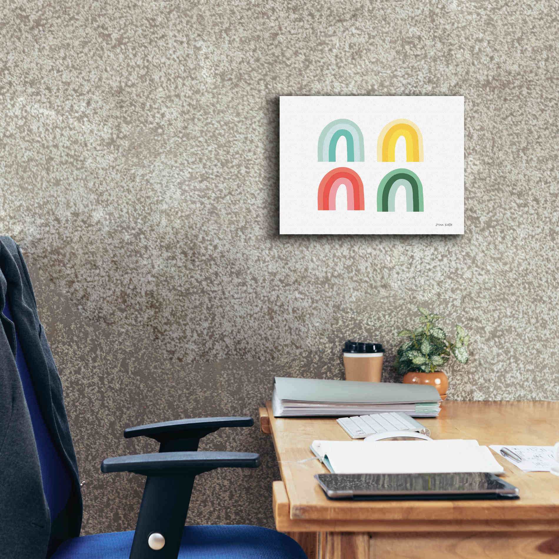 'Rainbow Colors II' by Ann Kelle Designs, Canvas Wall Art,16 x 12