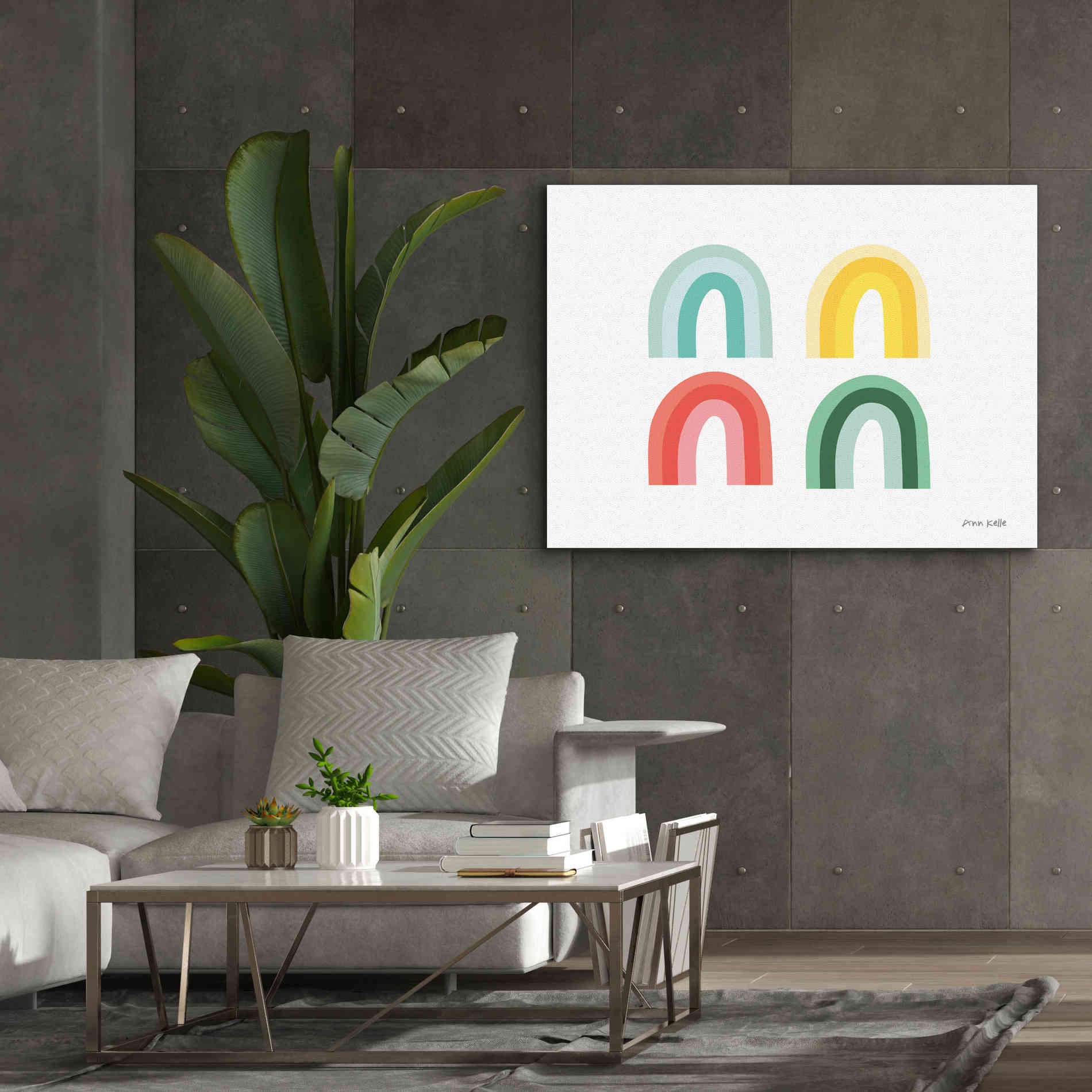 'Rainbow Colors II' by Ann Kelle Designs, Canvas Wall Art,54 x 40