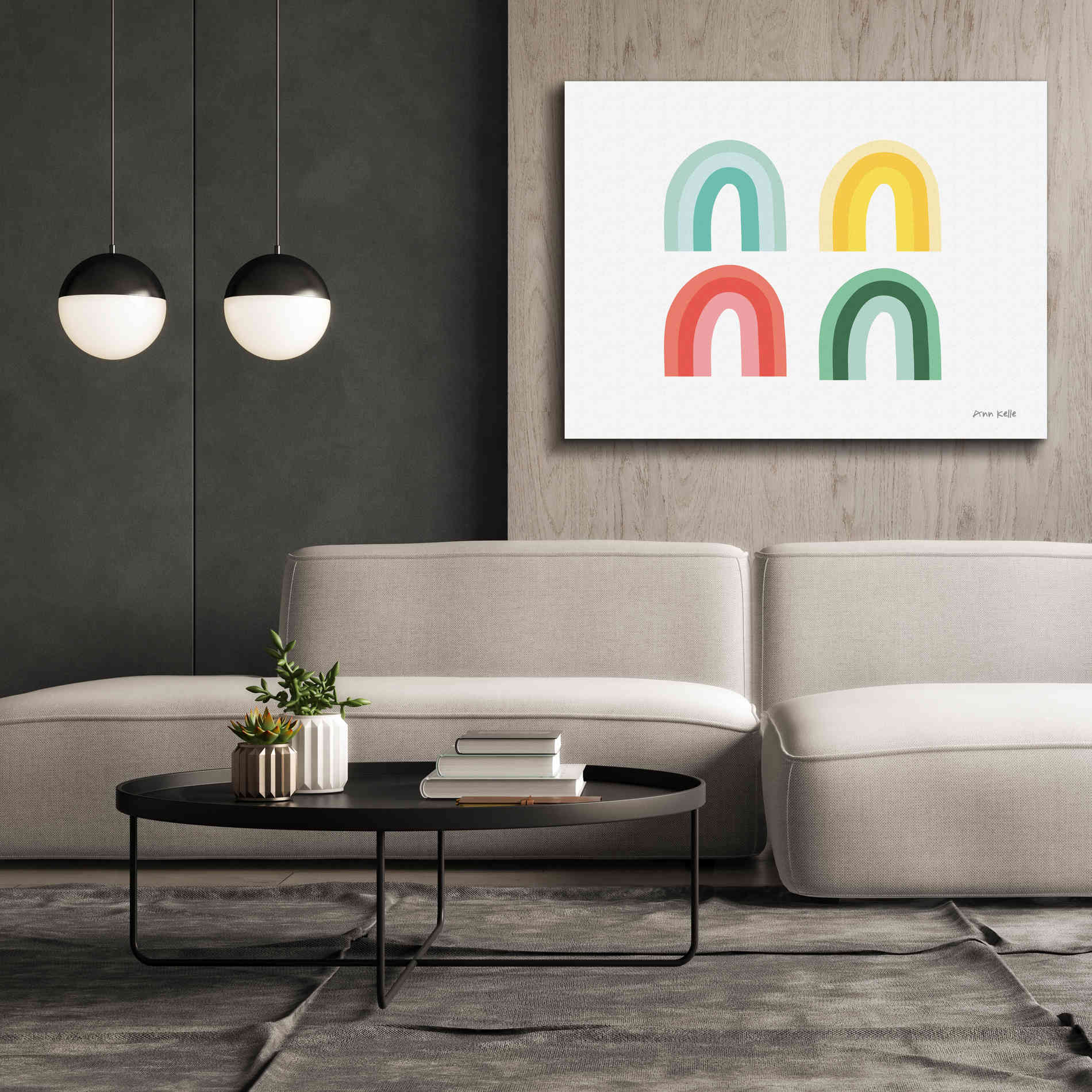 'Rainbow Colors II' by Ann Kelle Designs, Canvas Wall Art,54 x 40