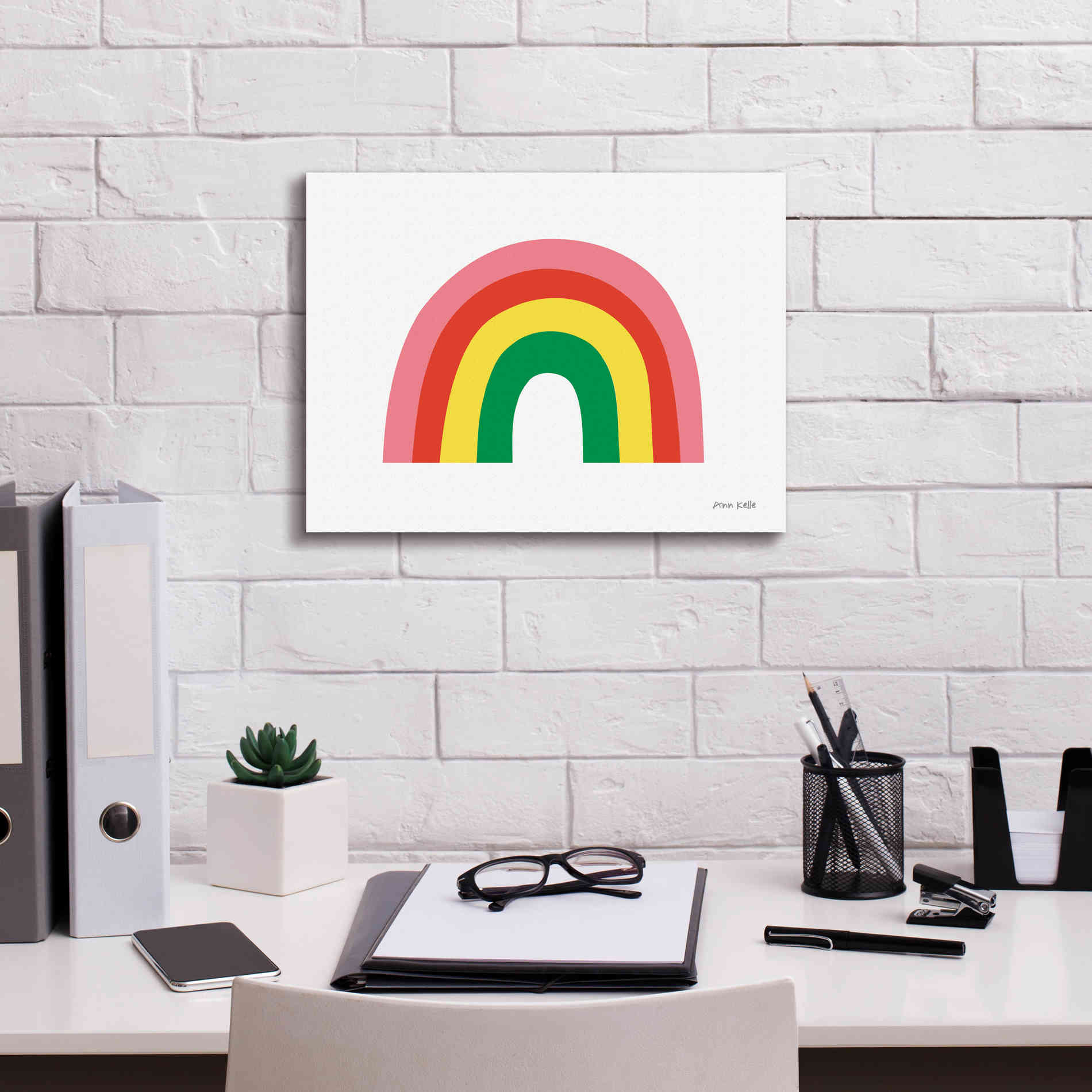 'Rainbow I' by Ann Kelle Designs, Canvas Wall Art,16 x 12