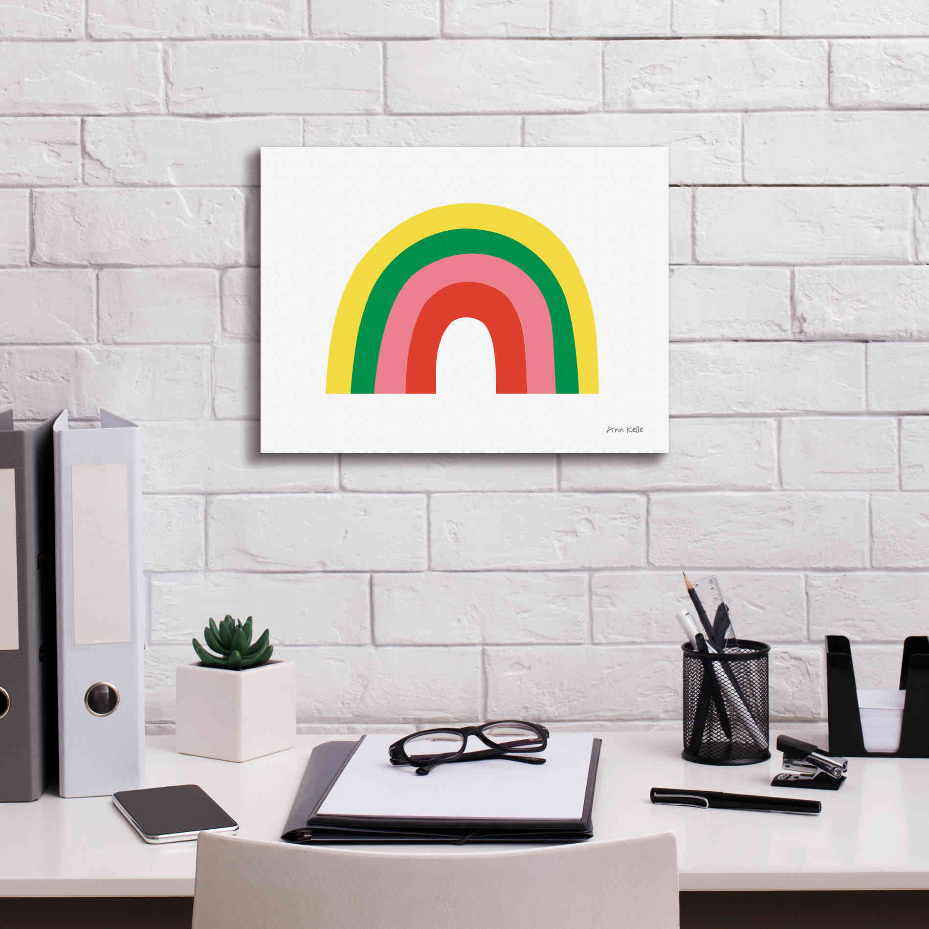 'Rainbow II' by Ann Kelle Designs, Canvas Wall Art,16 x 12