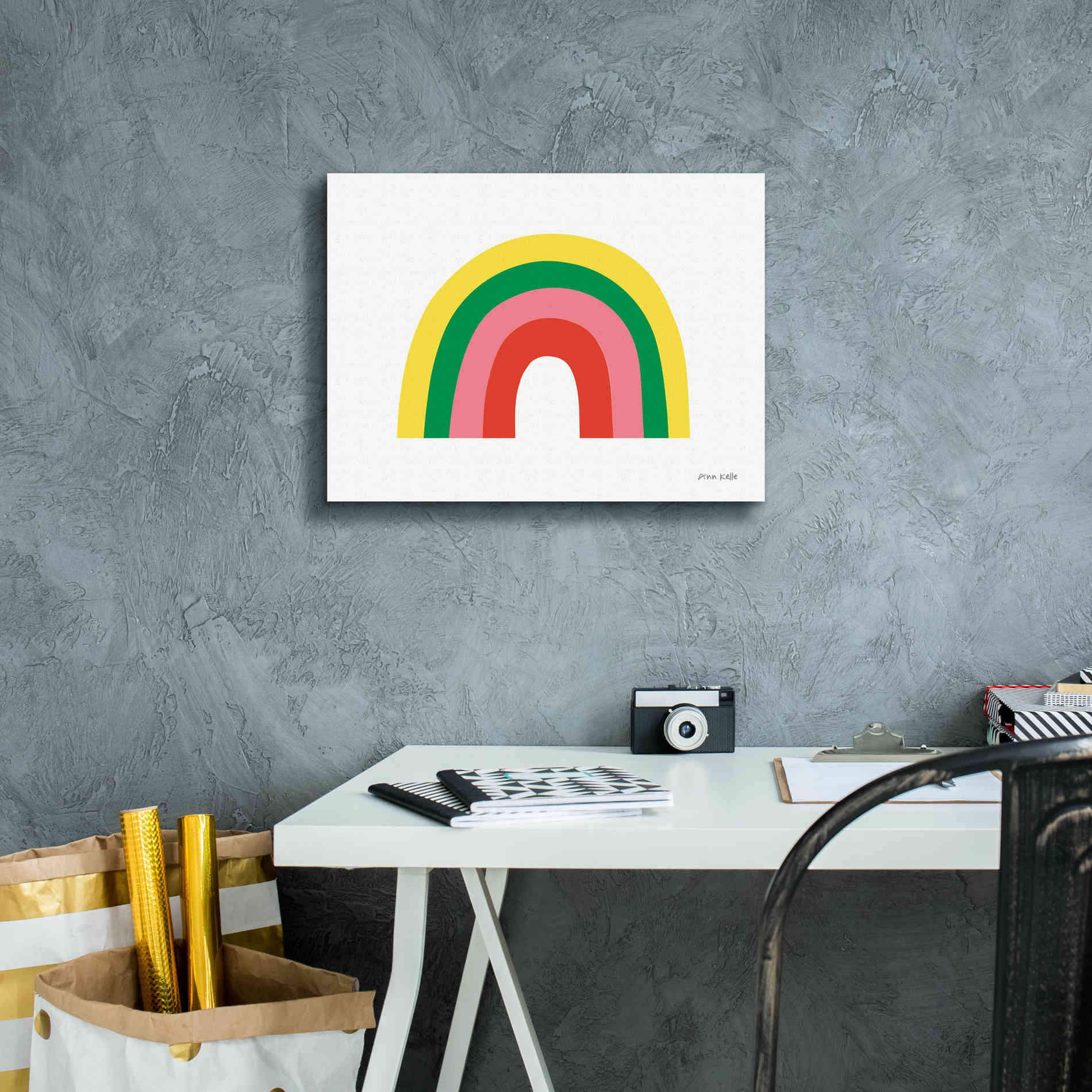 'Rainbow II' by Ann Kelle Designs, Canvas Wall Art,16 x 12