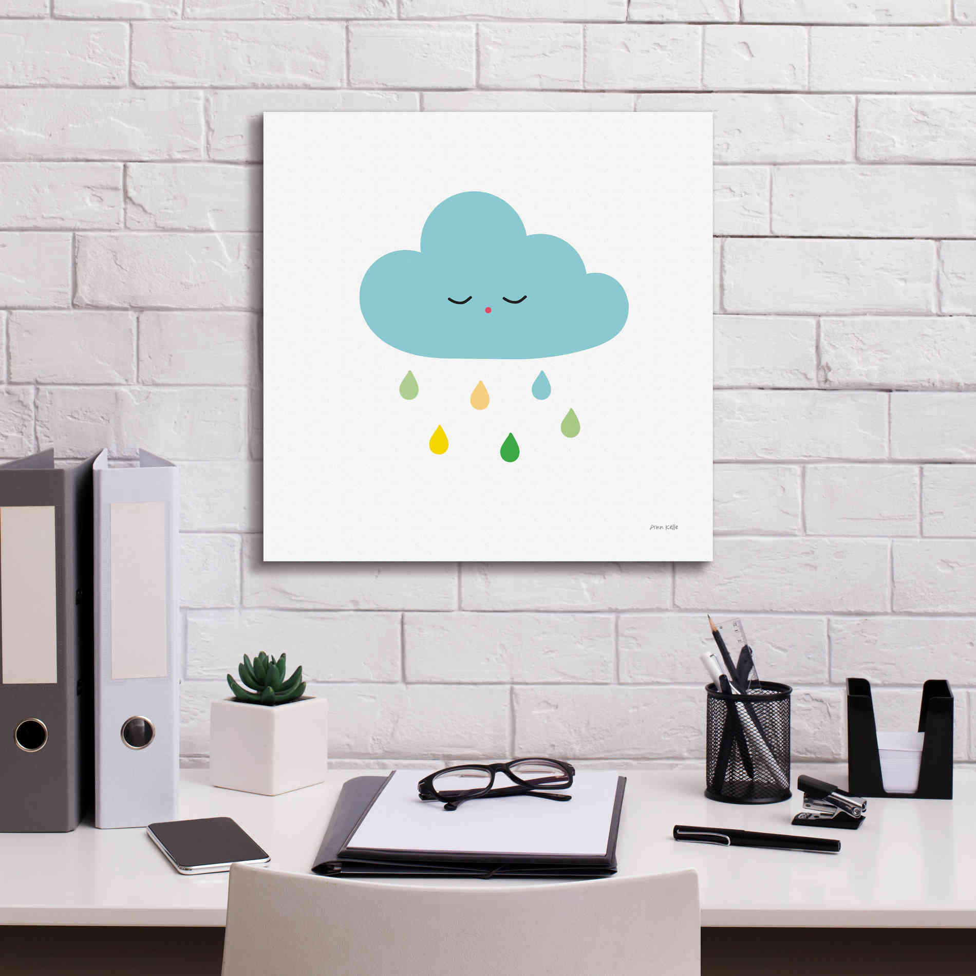 'Sleepy Cloud I' by Ann Kelle Designs, Canvas Wall Art,18 x 18