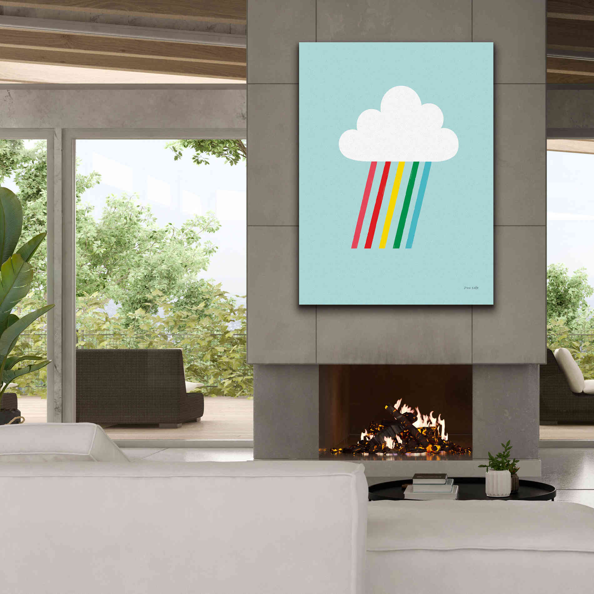 'Rainbow Rays II' by Ann Kelle Designs, Canvas Wall Art,40 x 54