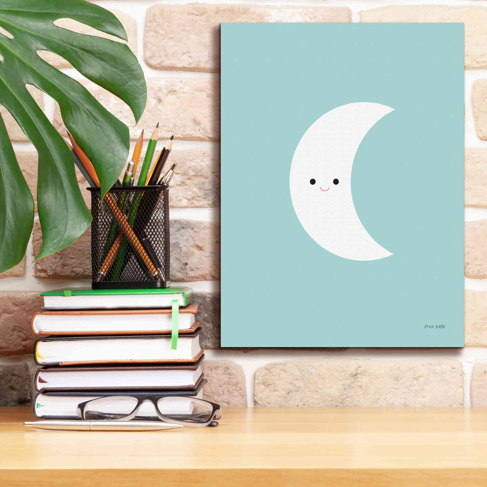 'Moon' by Ann Kelle Designs, Canvas Wall Art,12 x 16