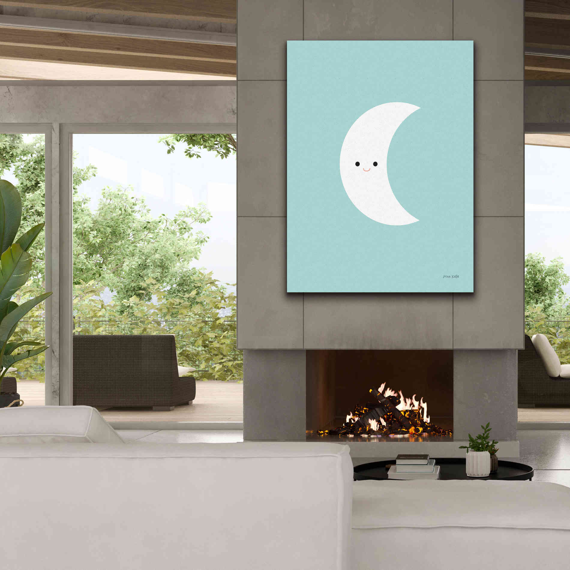 'Moon' by Ann Kelle Designs, Canvas Wall Art,40 x 54