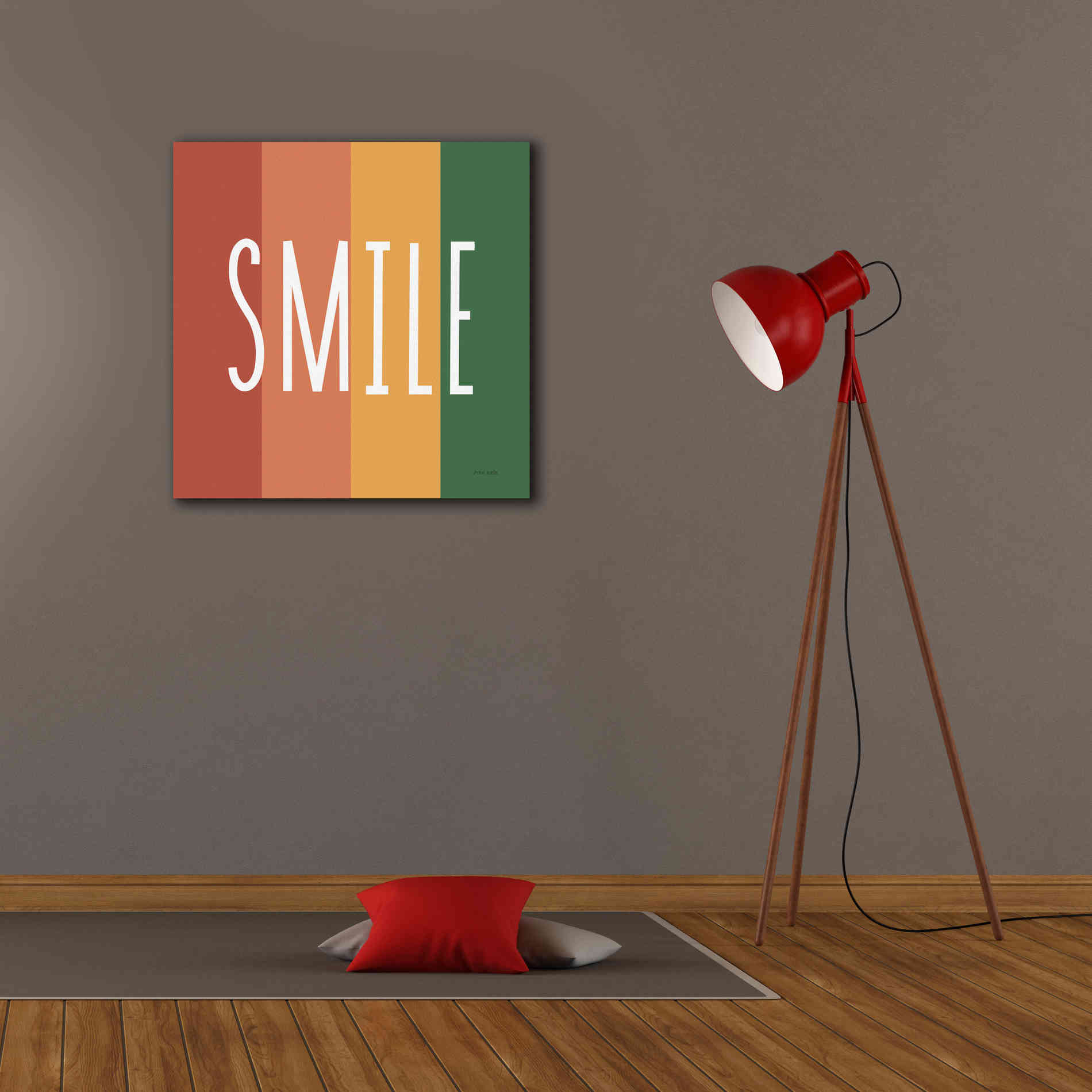 'Smile Rainbow Retro' by Ann Kelle Designs, Canvas Wall Art,26 x 26