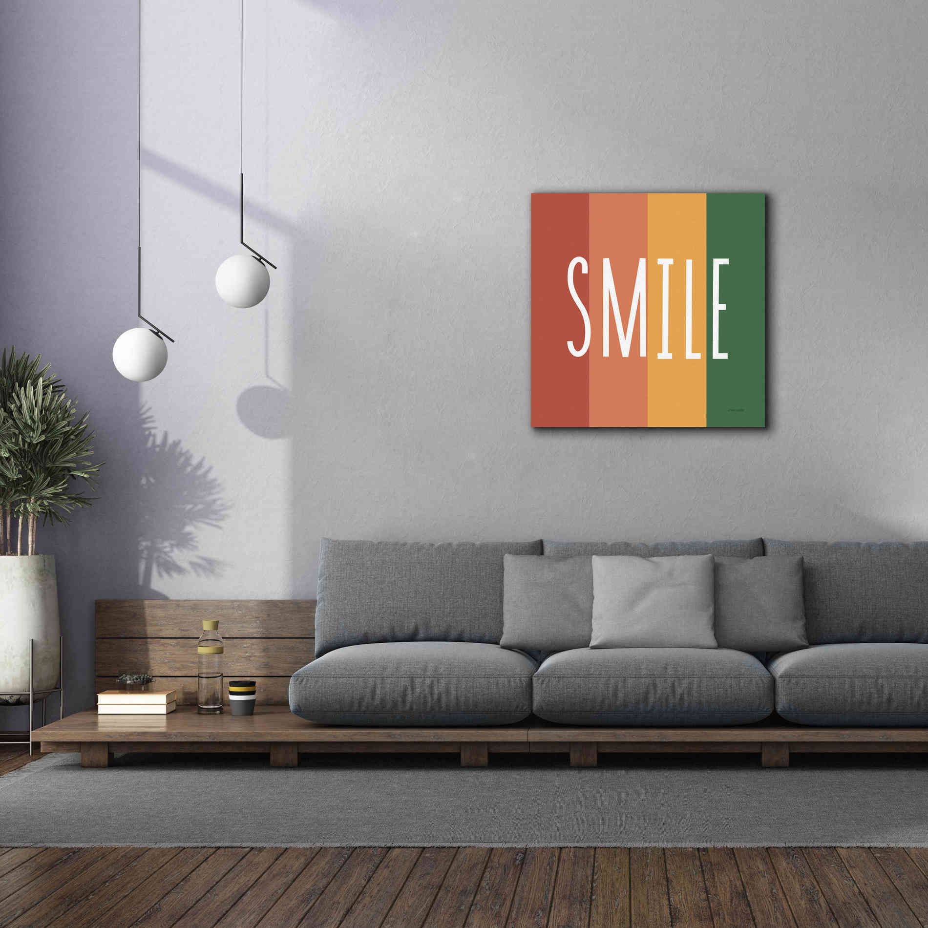 'Smile Rainbow Retro' by Ann Kelle Designs, Canvas Wall Art,37 x 37