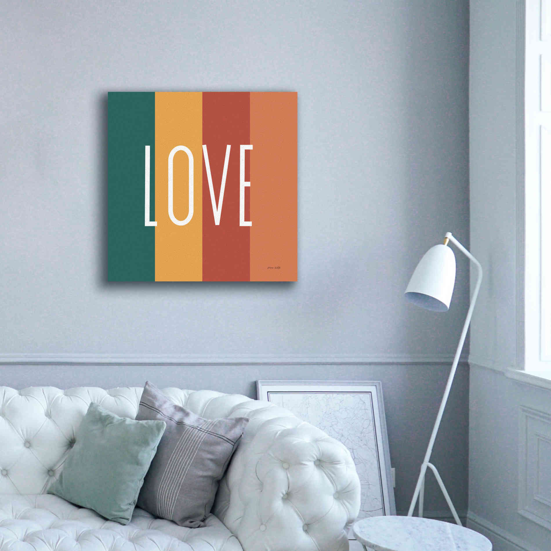 'Love Rainbow Retro' by Ann Kelle Designs, Canvas Wall Art,37 x 37