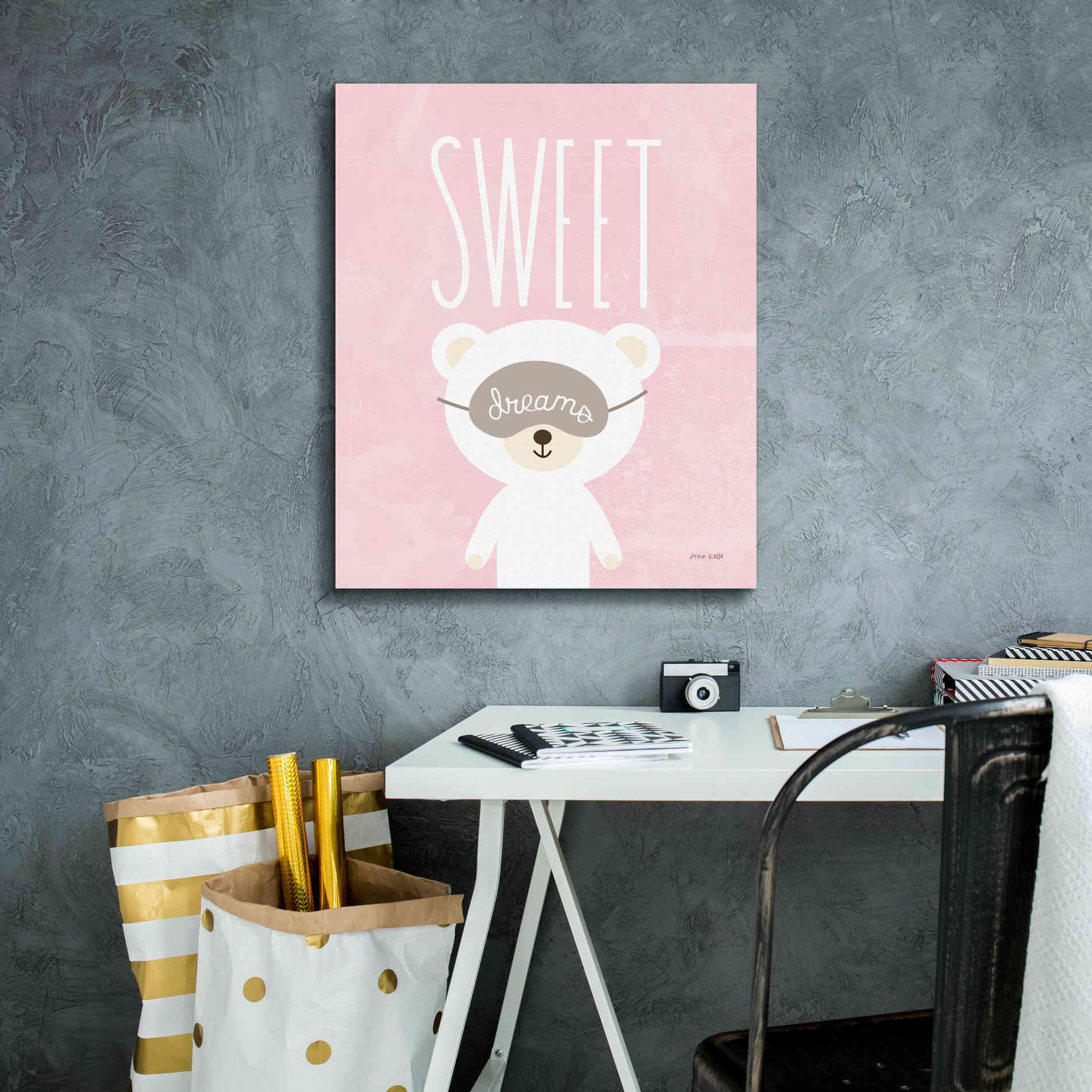 'Sweet Dreams Pink' by Ann Kelle Designs, Canvas Wall Art,20 x 24