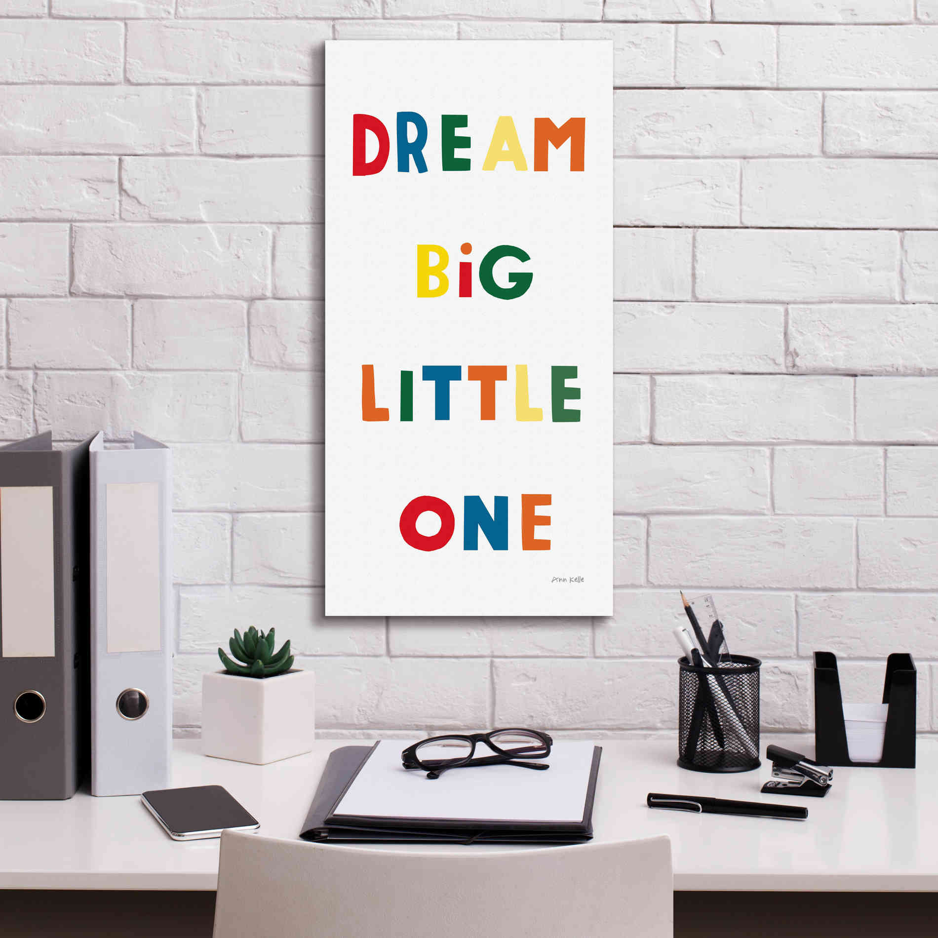 'Dream Big Little One Bright' by Ann Kelle Designs, Canvas Wall Art,12 x 24