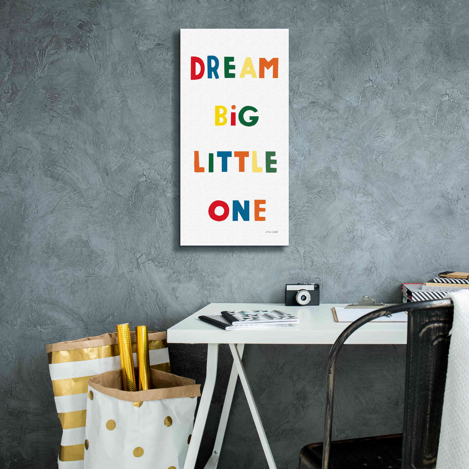 'Dream Big Little One Bright' by Ann Kelle Designs, Canvas Wall Art,12 x 24