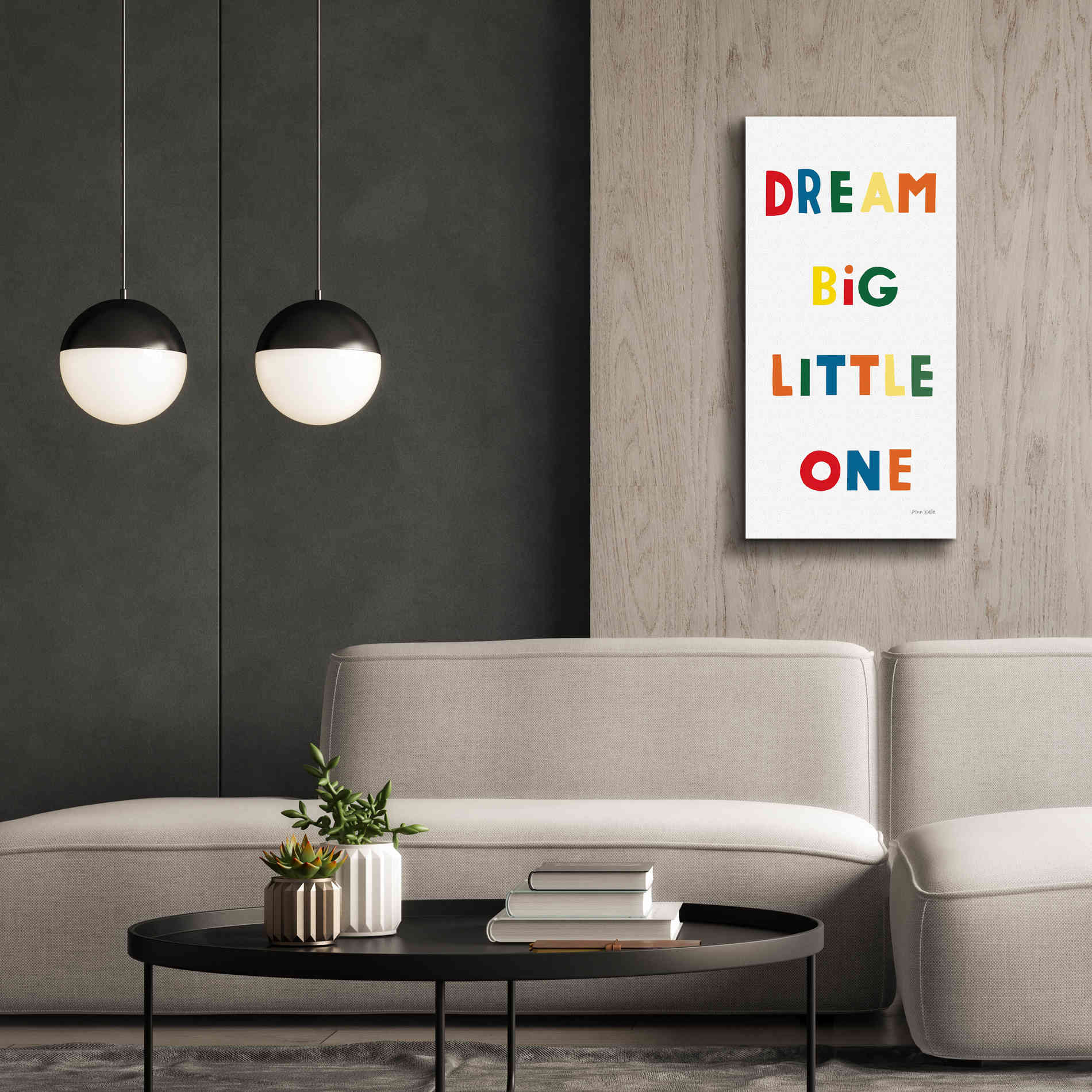 'Dream Big Little One Bright' by Ann Kelle Designs, Canvas Wall Art,20 x 40