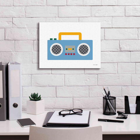 Image of 'Retro Boombox' by Ann Kelle Designs, Canvas Wall Art,16 x 12