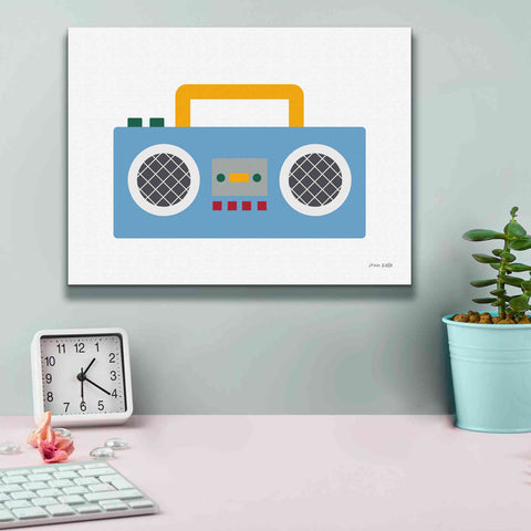 Image of 'Retro Boombox' by Ann Kelle Designs, Canvas Wall Art,16 x 12