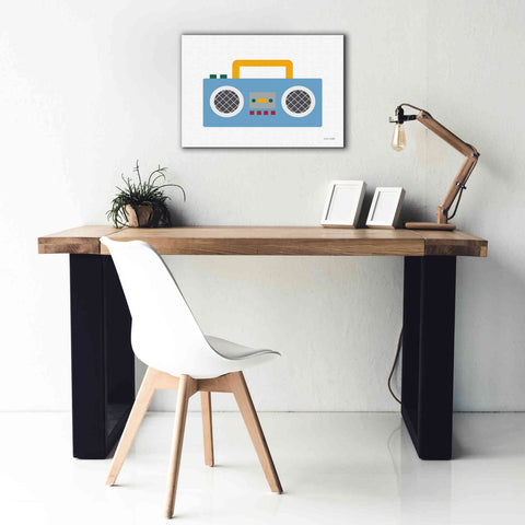 Image of 'Retro Boombox' by Ann Kelle Designs, Canvas Wall Art,26 x 18