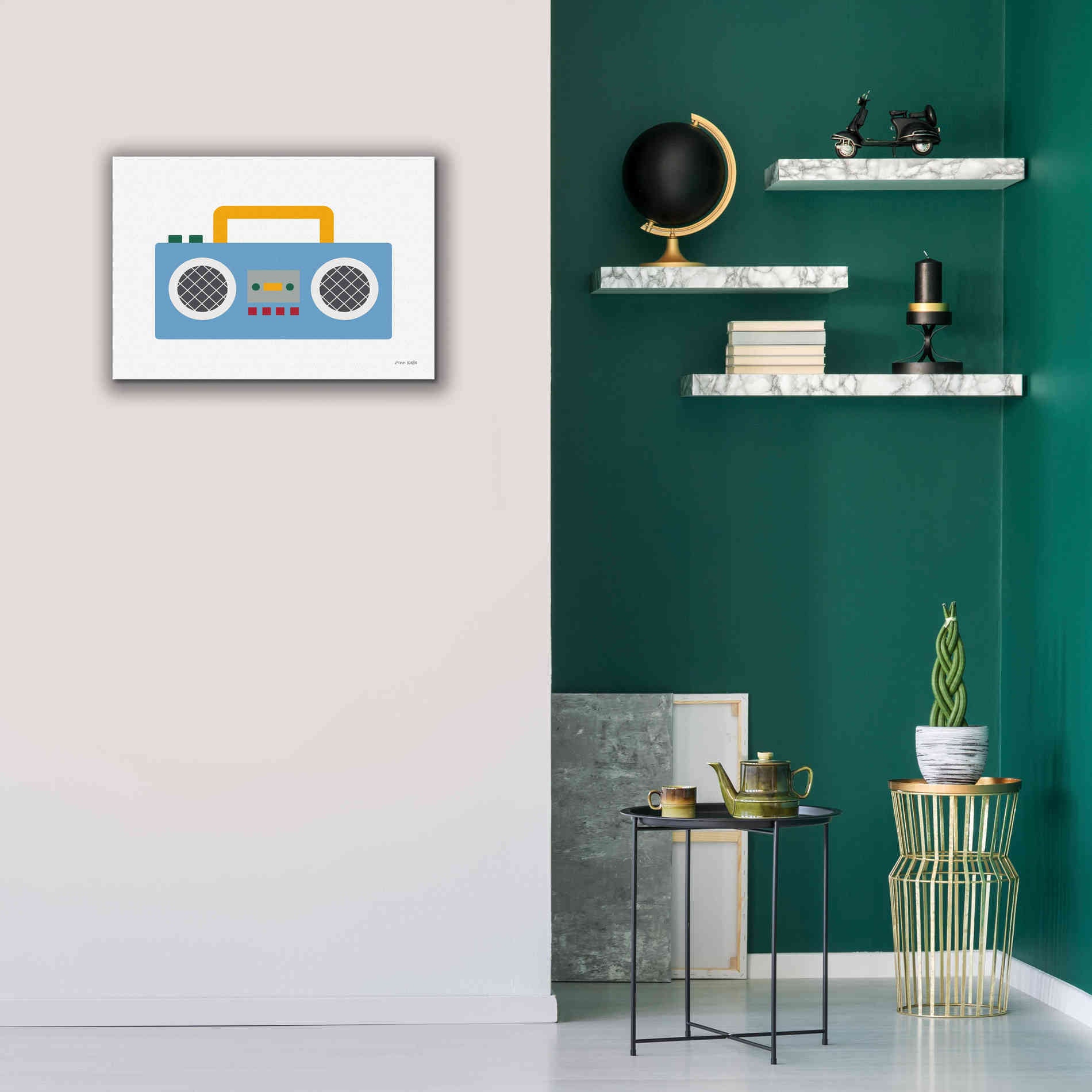 'Retro Boombox' by Ann Kelle Designs, Canvas Wall Art,26 x 18