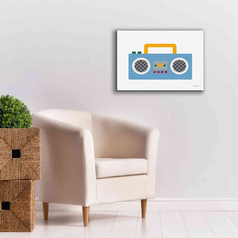 Image of 'Retro Boombox' by Ann Kelle Designs, Canvas Wall Art,26 x 18