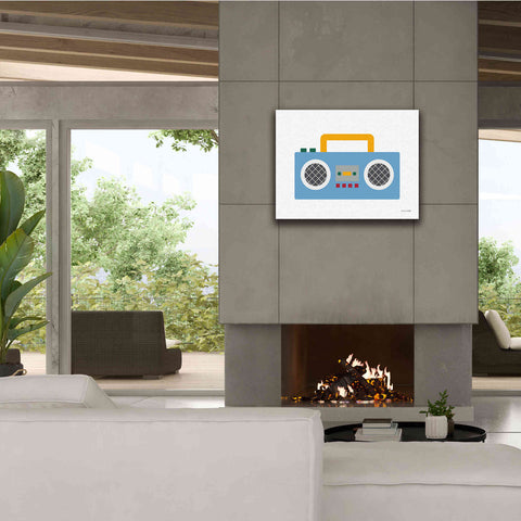 Image of 'Retro Boombox' by Ann Kelle Designs, Canvas Wall Art,34 x 26