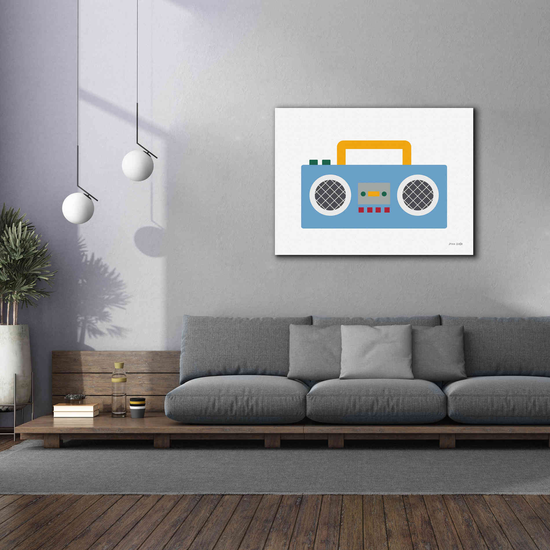 'Retro Boombox' by Ann Kelle Designs, Canvas Wall Art,54 x 40