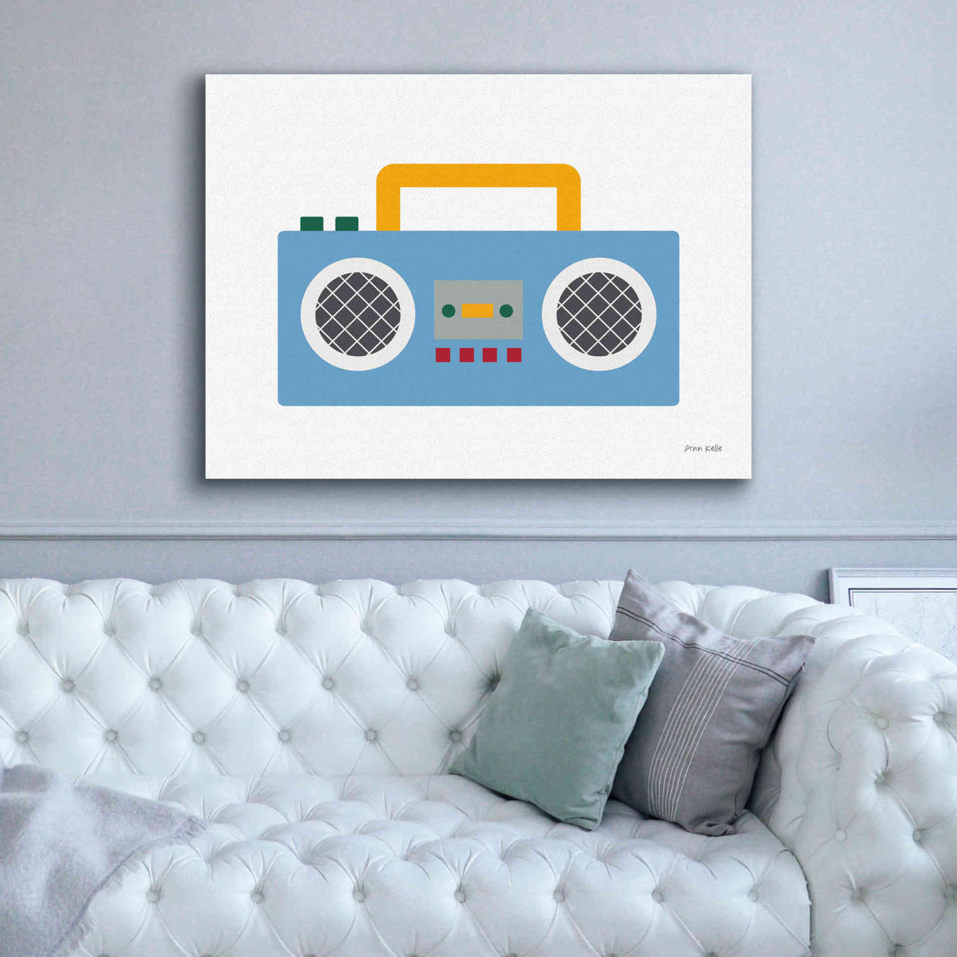 'Retro Boombox' by Ann Kelle Designs, Canvas Wall Art,54 x 40