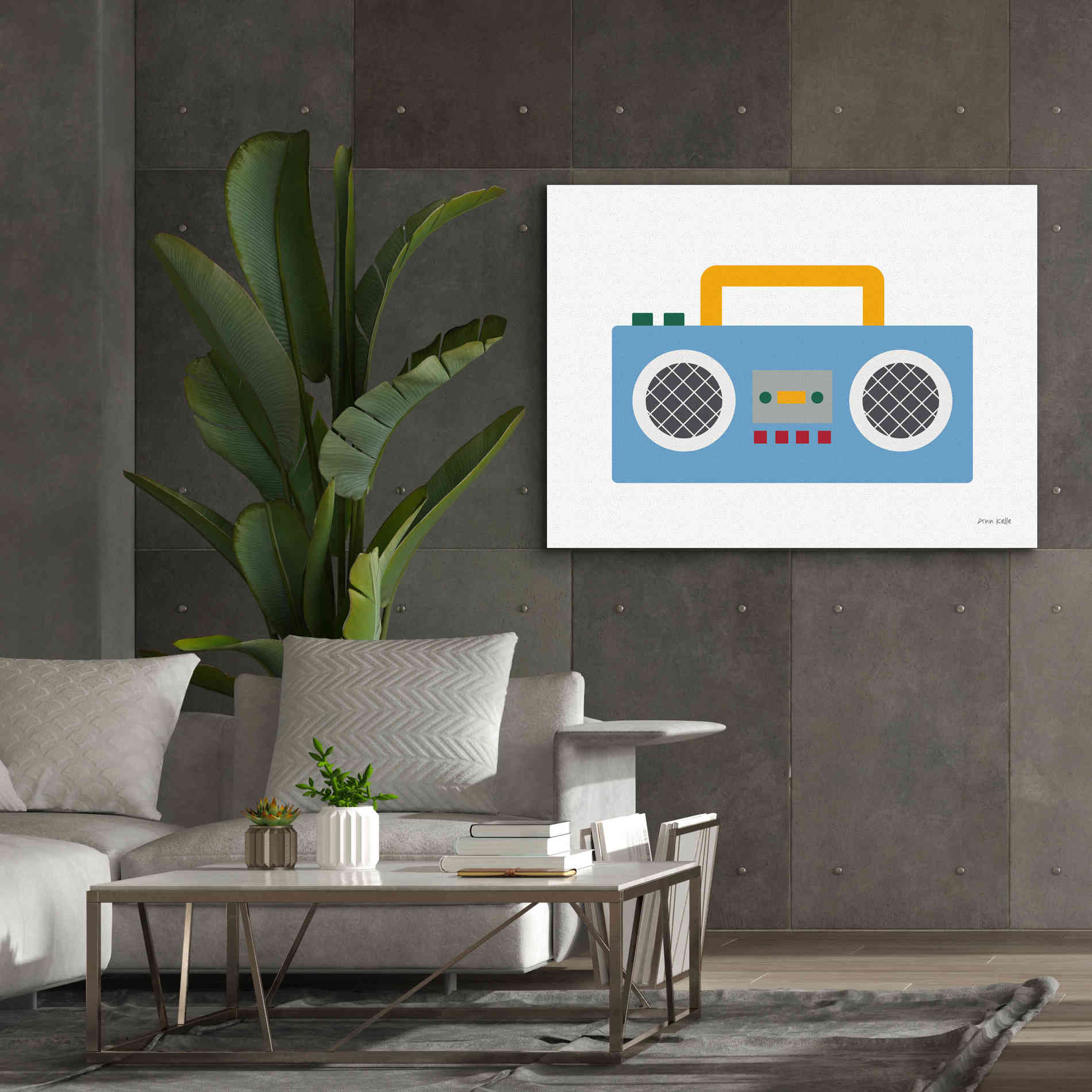 'Retro Boombox' by Ann Kelle Designs, Canvas Wall Art,54 x 40