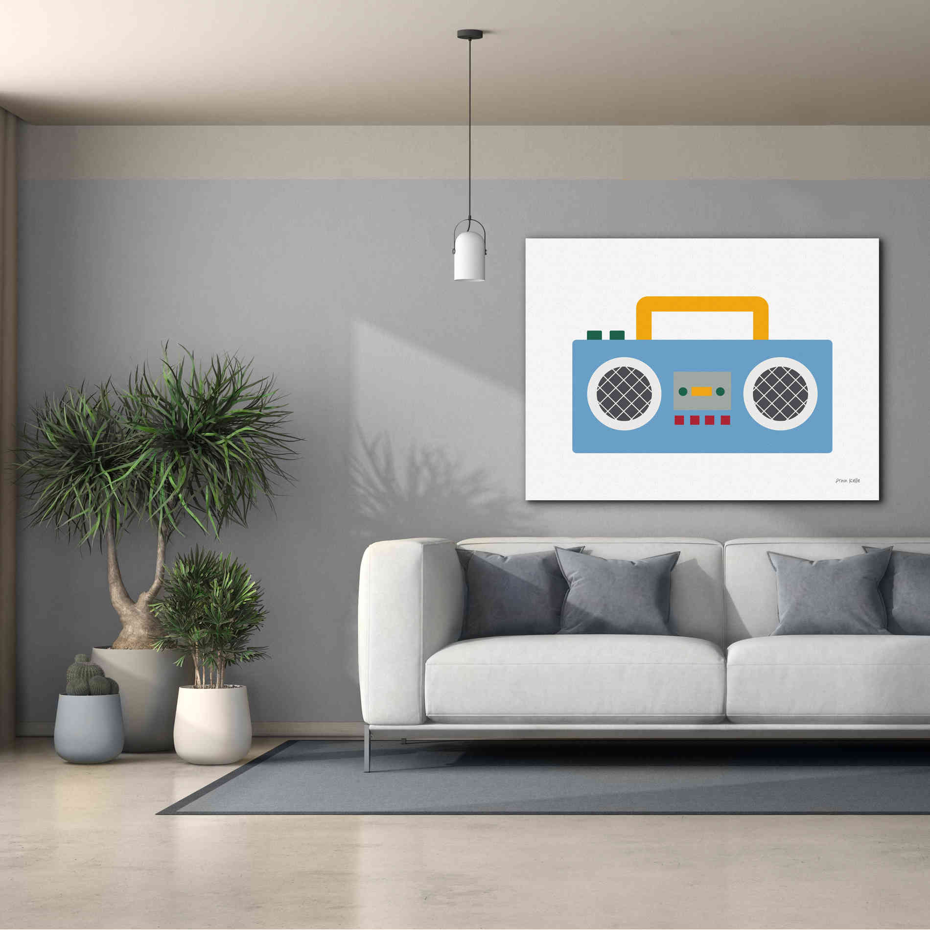 'Retro Boombox' by Ann Kelle Designs, Canvas Wall Art,54 x 40