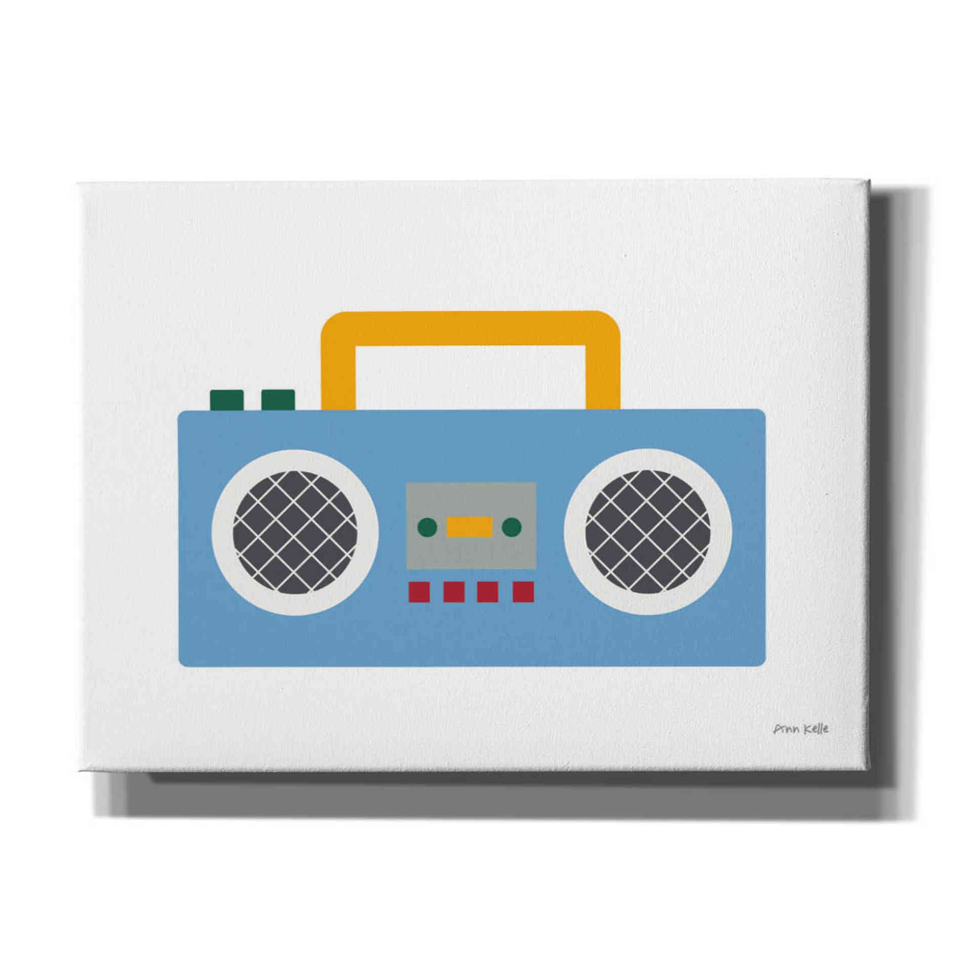 'Retro Boombox' by Ann Kelle Designs, Canvas Wall Art,16x12x1.1x0,26x18x1.1x0,34x26x1.74x0,54x40x1.74x0